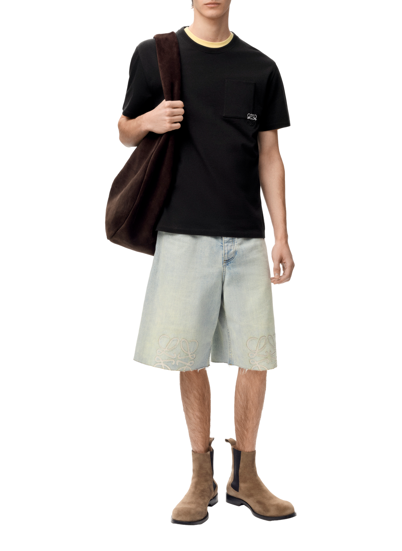 Camiseta casual de algodón LOEWE Negro