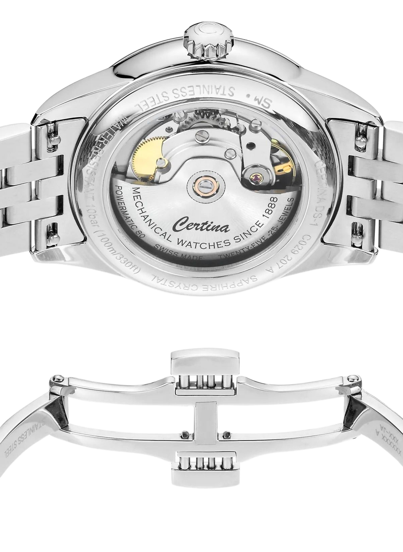 Montre automatique DS-1 en acier inoxydable CERTINA Noir