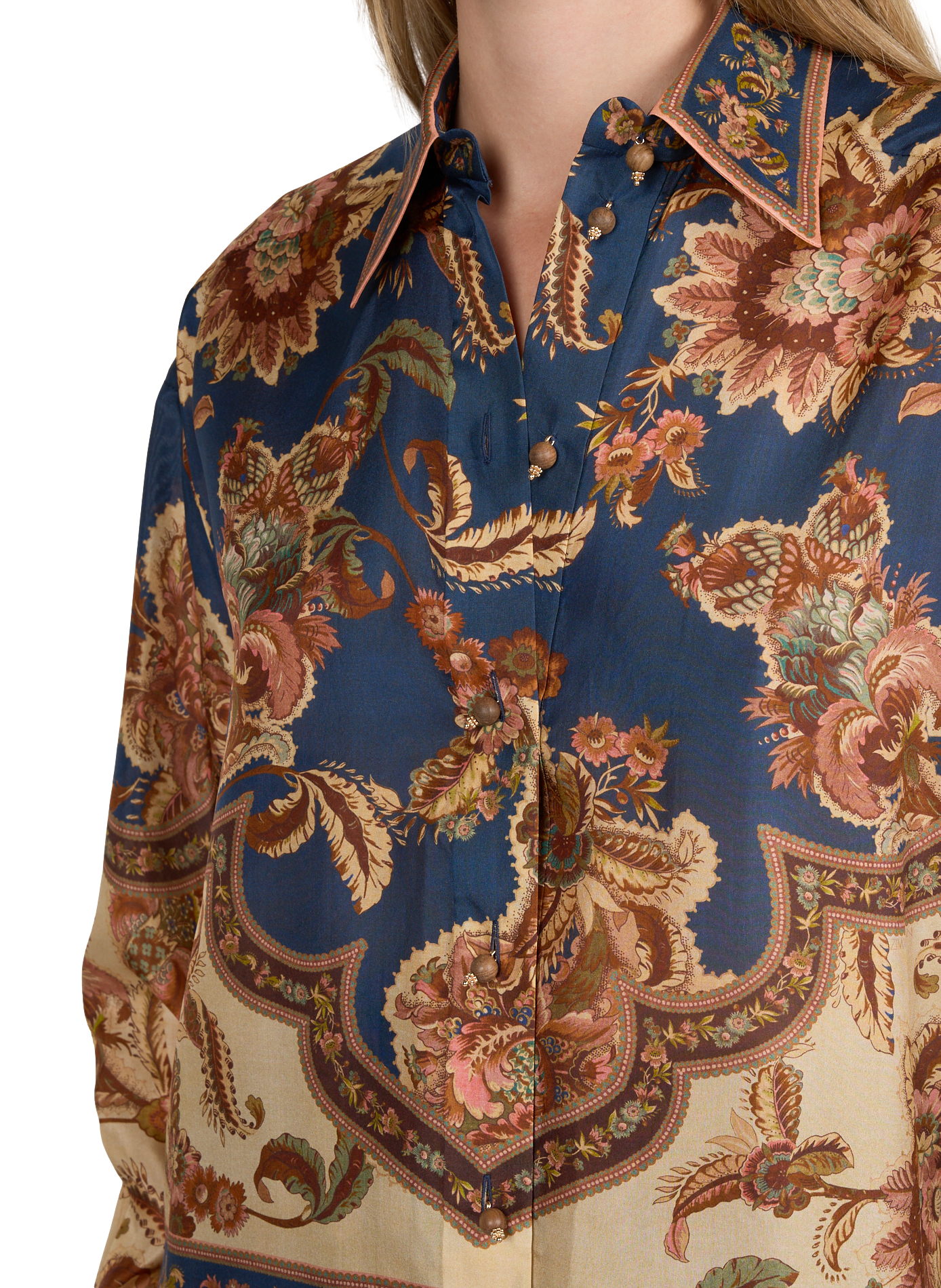Weites Seidenblusenshirt Aster ZIMMERMANN Blau