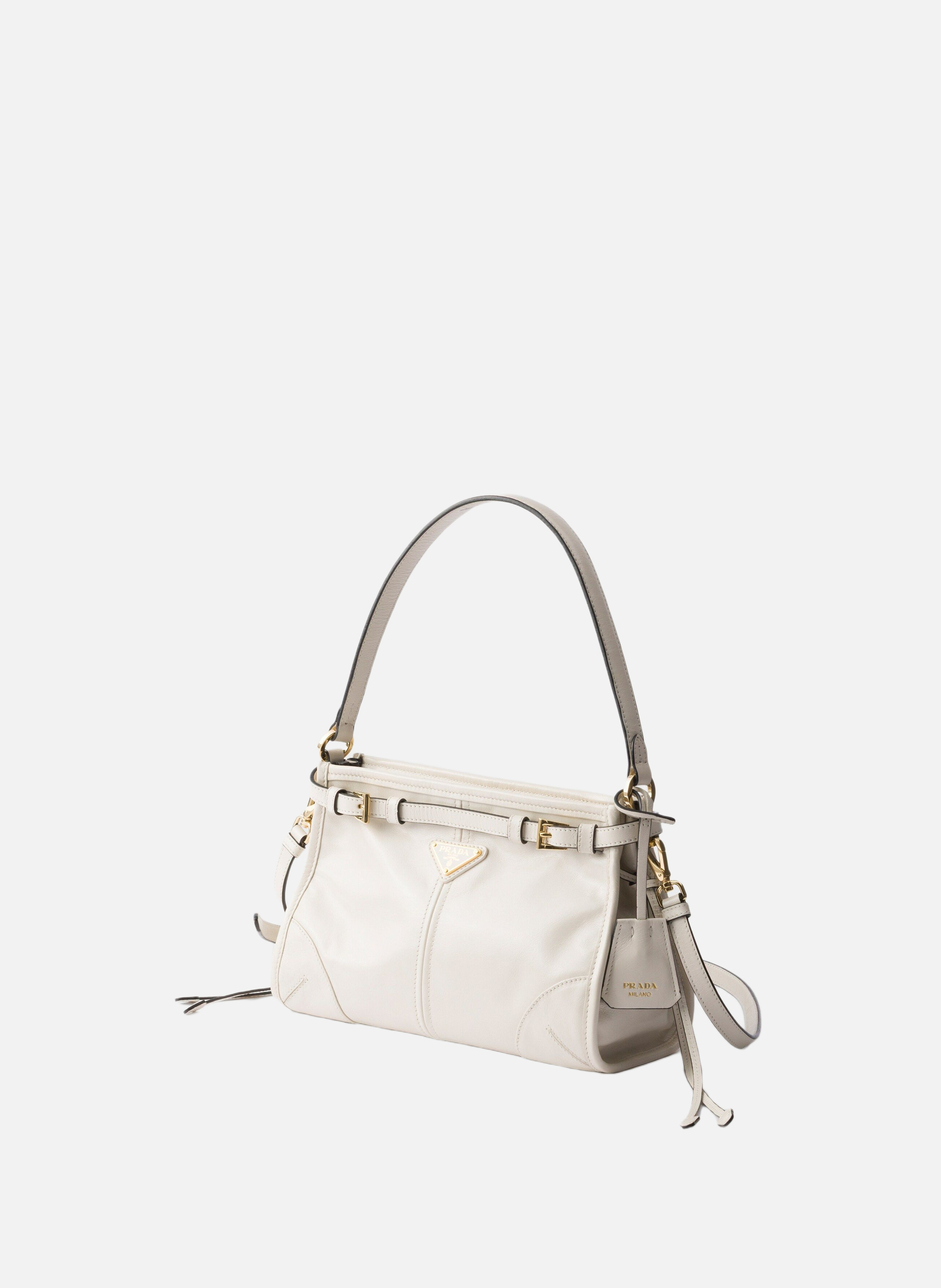 Petit sac à main prada bonnie en cuir PRADA Blanc