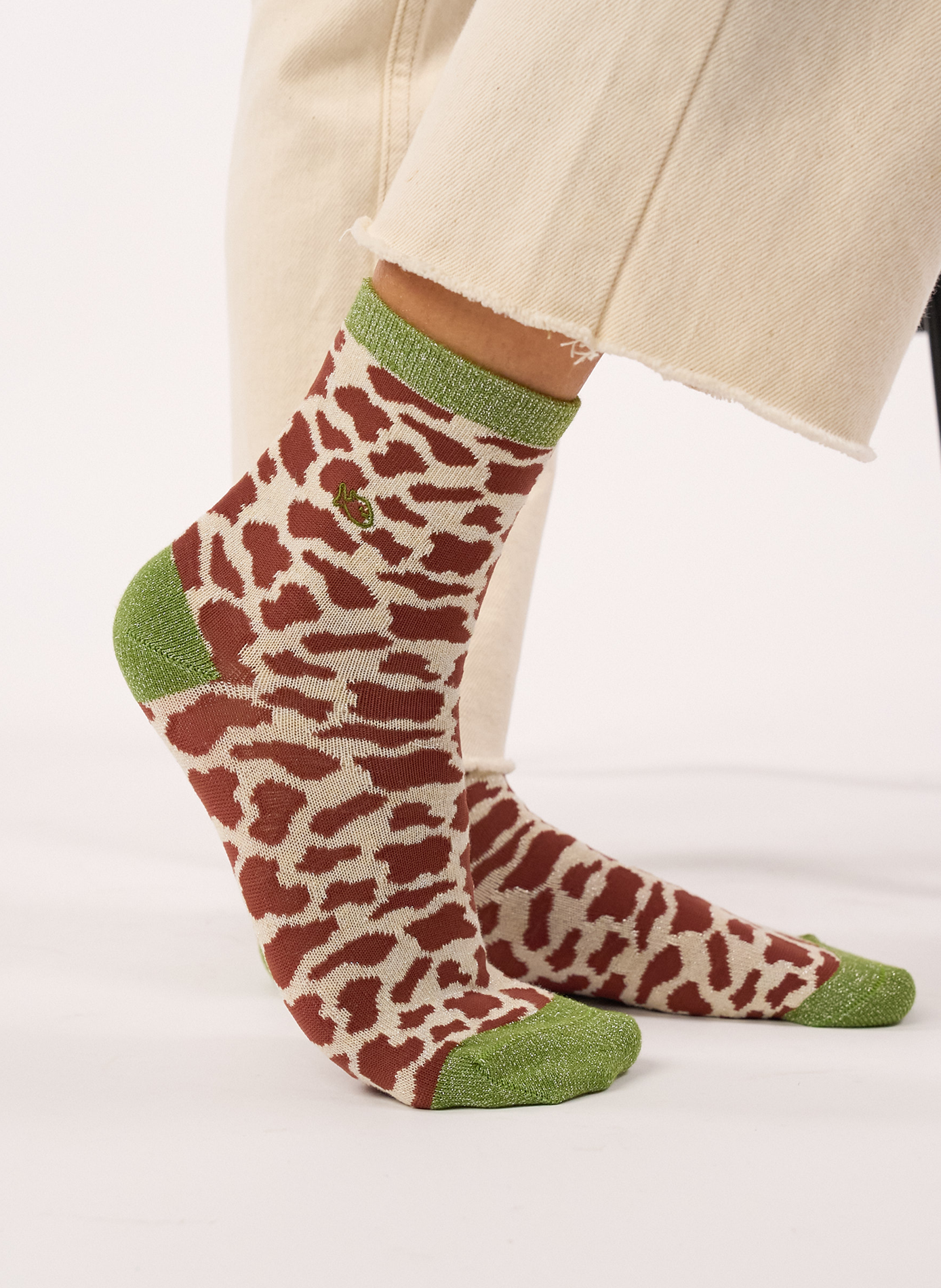 Chaussettes en coton peigné vache BILLYBELT Marron