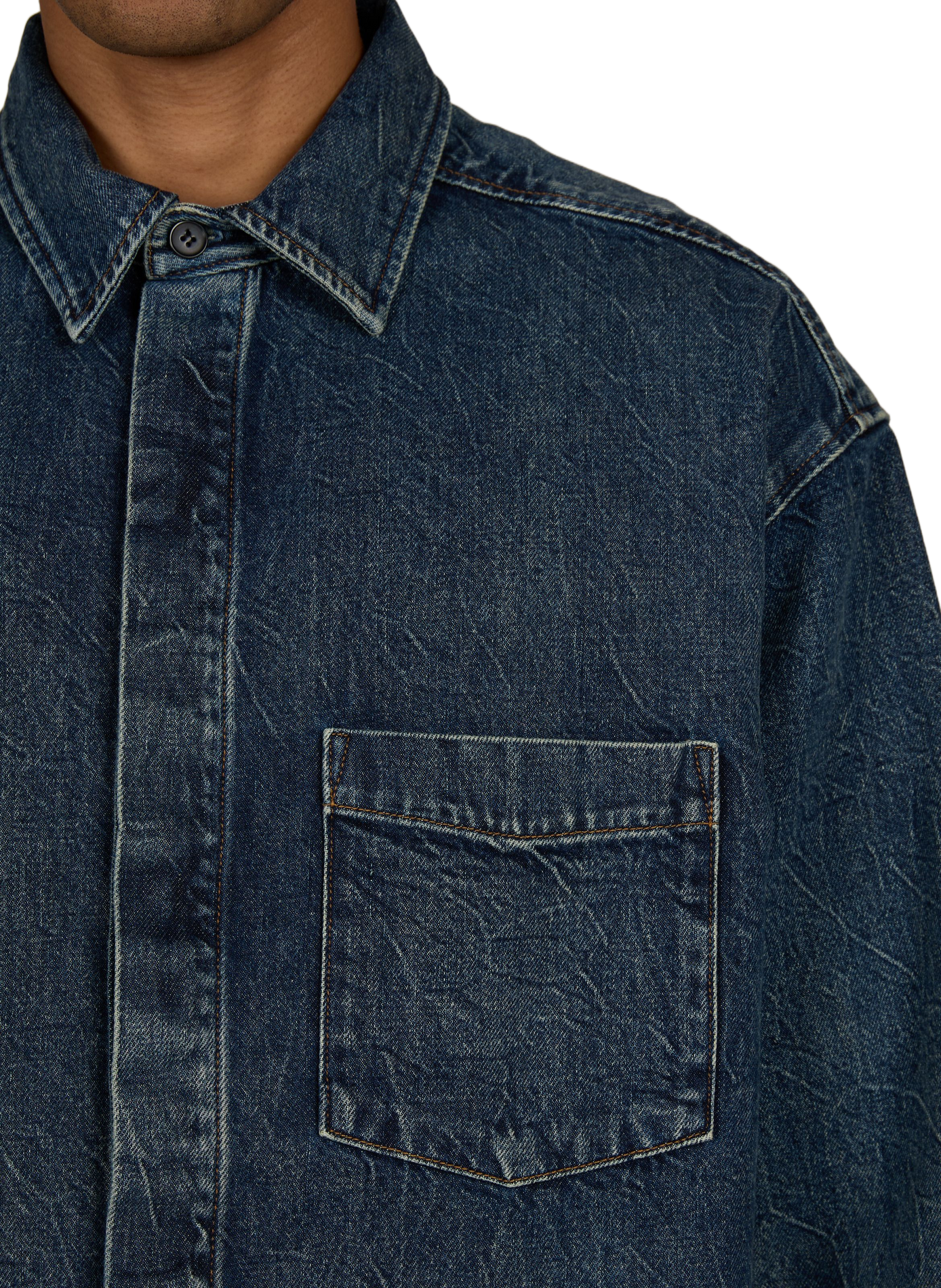 Chemise ample boutonnée en jean AGOLDE Bleu
