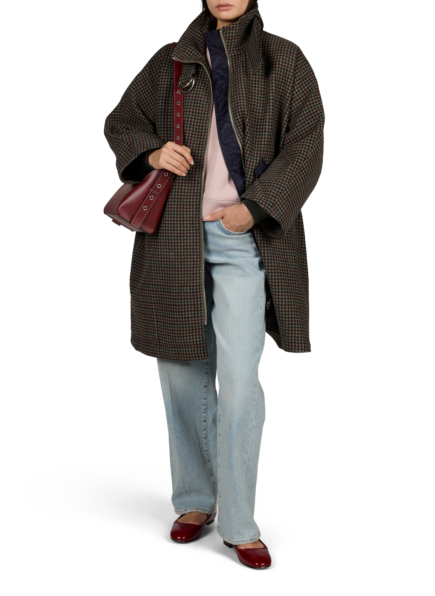 Jean droit cropped Stovepipe en coton mélangé 7 FOR ALL MANKIND Bleu