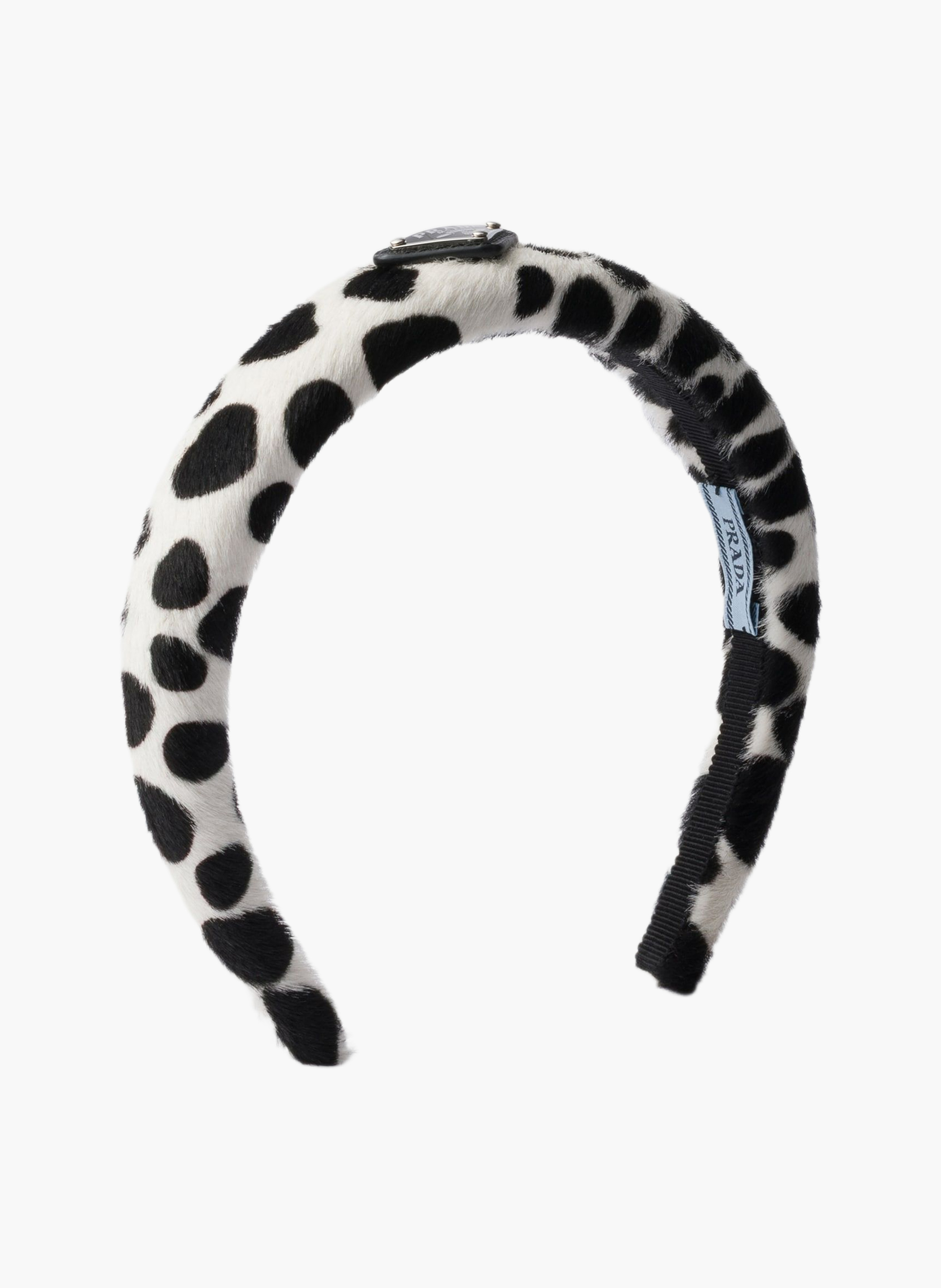 Bandeau en poil de veau imprimé PRADA Blanc