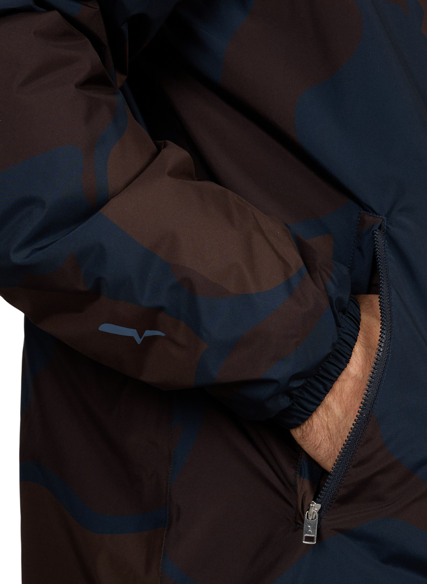 Straight mid-length printed parka AIGLE Blue