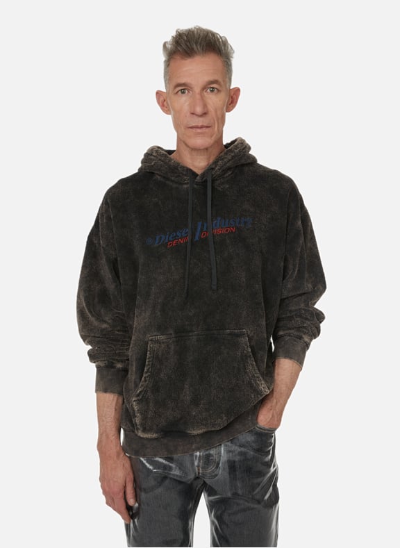 Faded terry hoodie Black by DIESEL DIESEL Faded terry hoodie Black