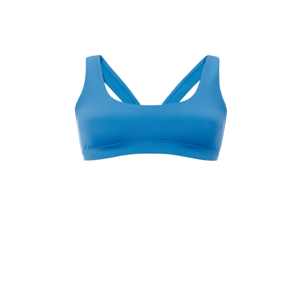 Girlfriend Collective Cropped Bra Top In Blue