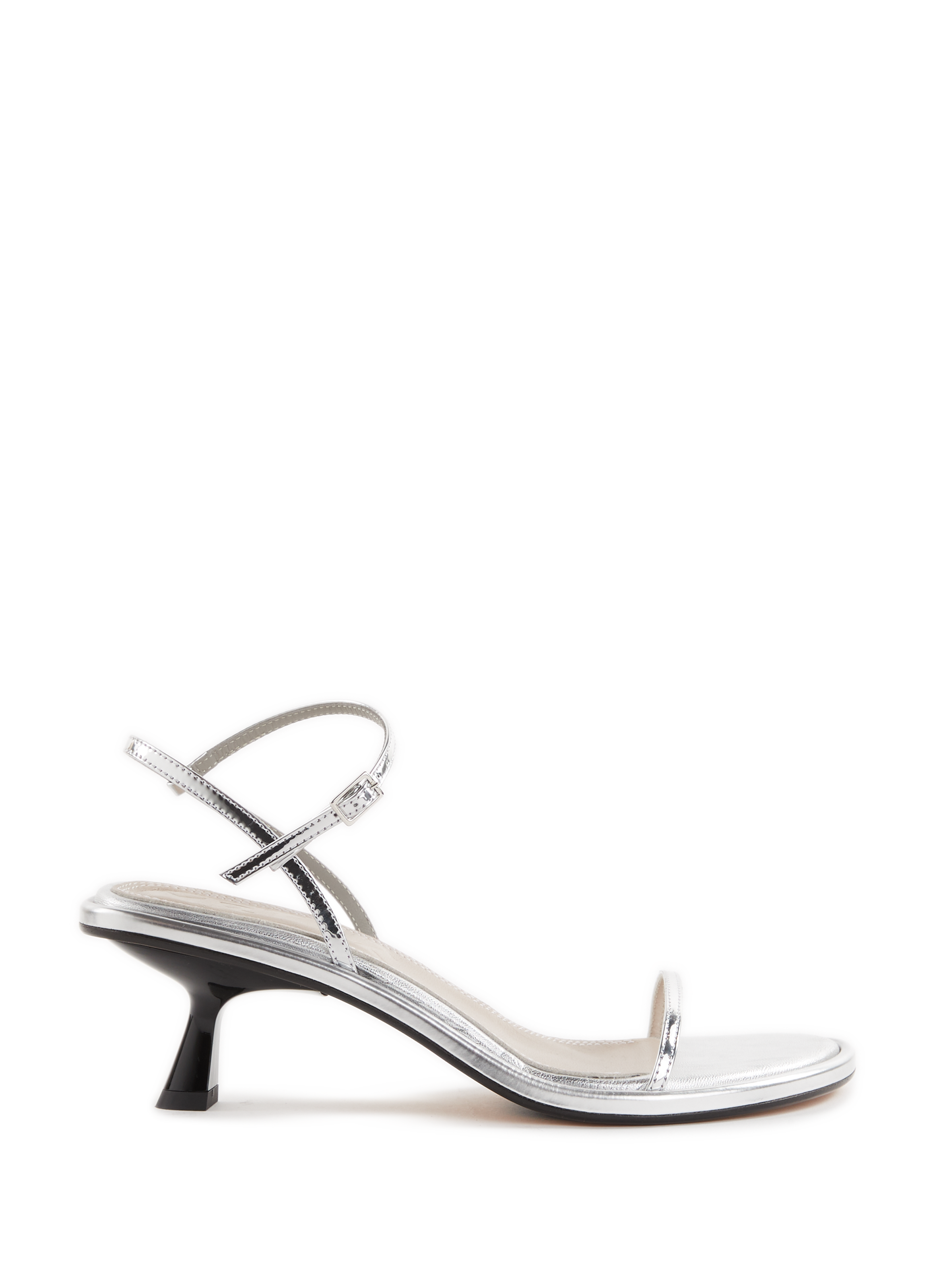 SOULIERS MARTINEZ Ivone heeled leather sandals Silver