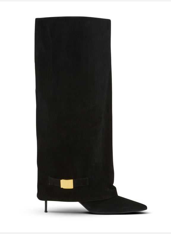 Bottes uma en suède Noir by BALMAIN BALMAIN Bottes uma en suède Noir