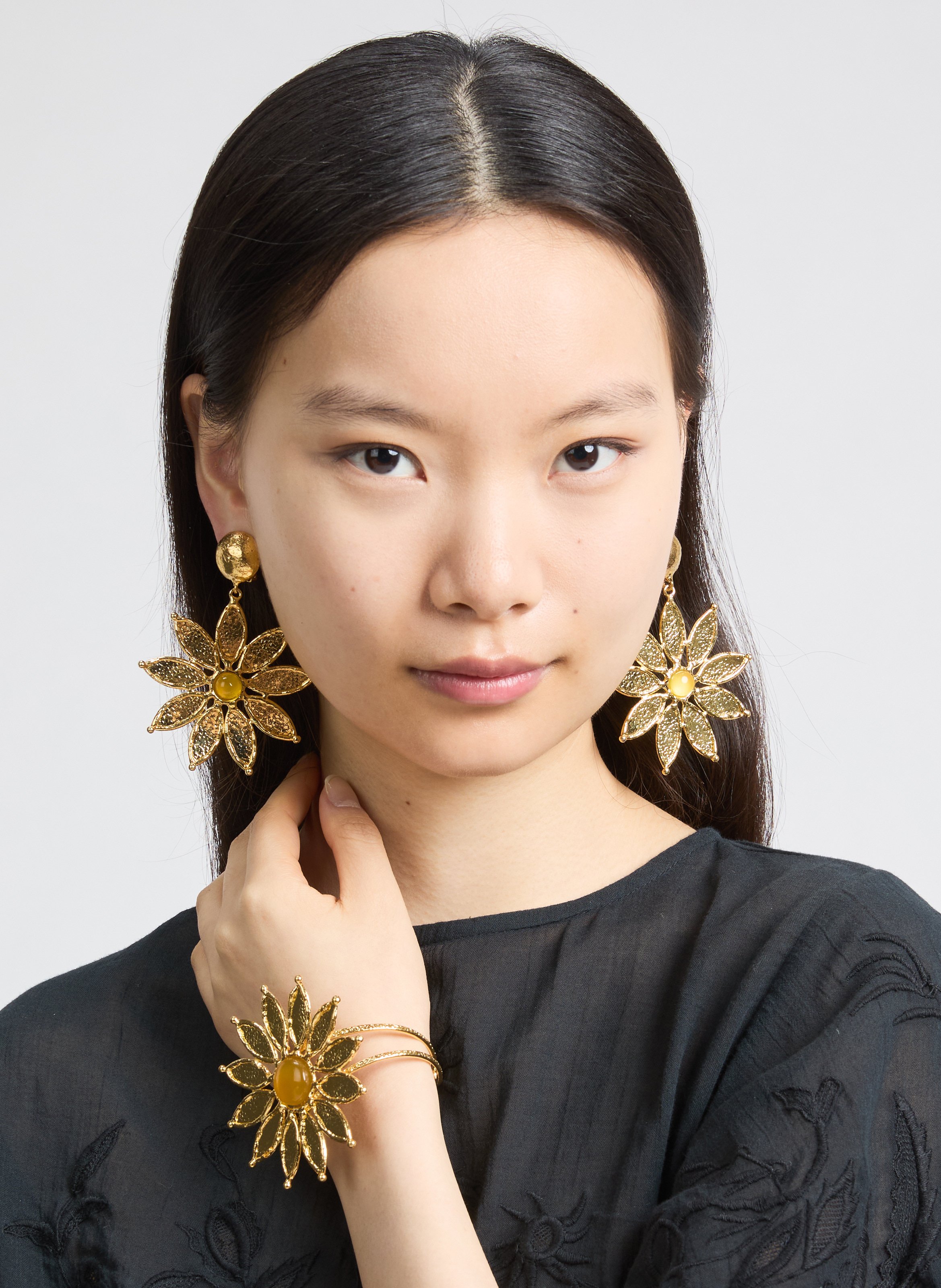 Boucles d'oreille Sunflower  SYLVIA TOLEDANO Doré