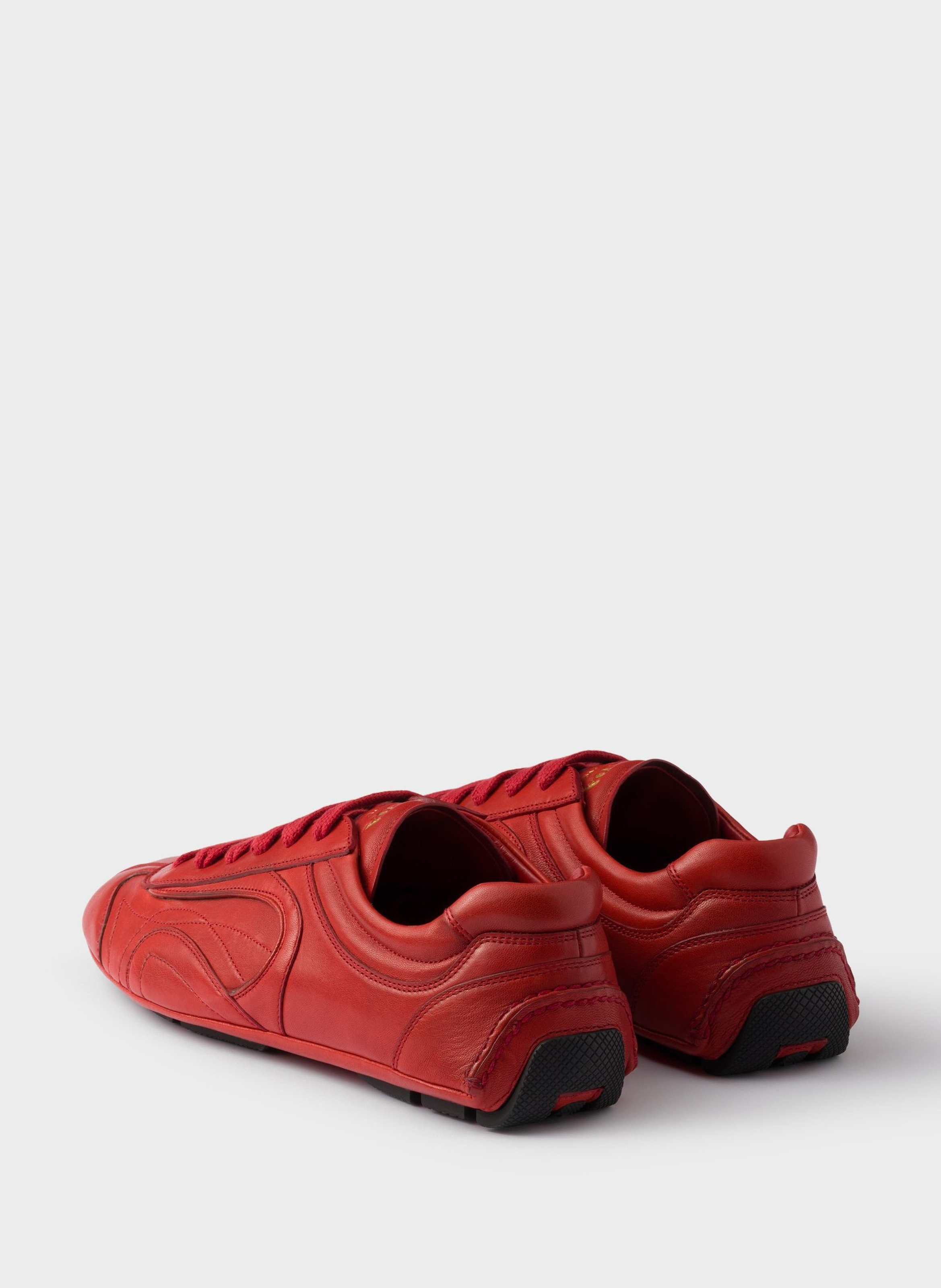 Baskets montecarlo re-edition 2005 en cuir nappa v PRADA Rouge