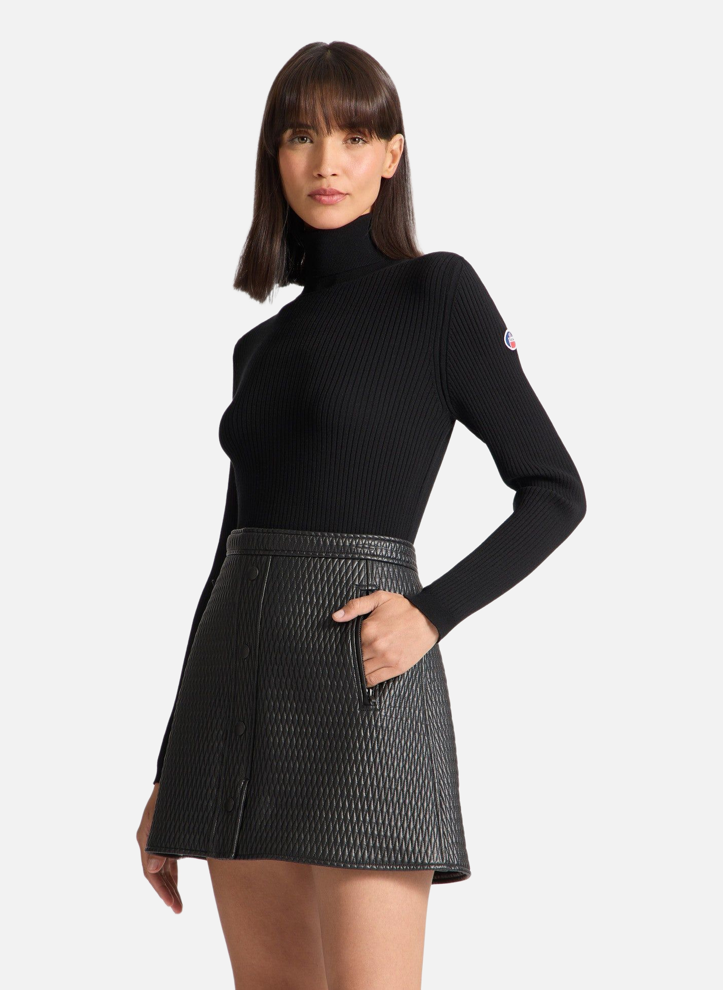 Pull ancelle col roulé coupe regular FUSALP Noir