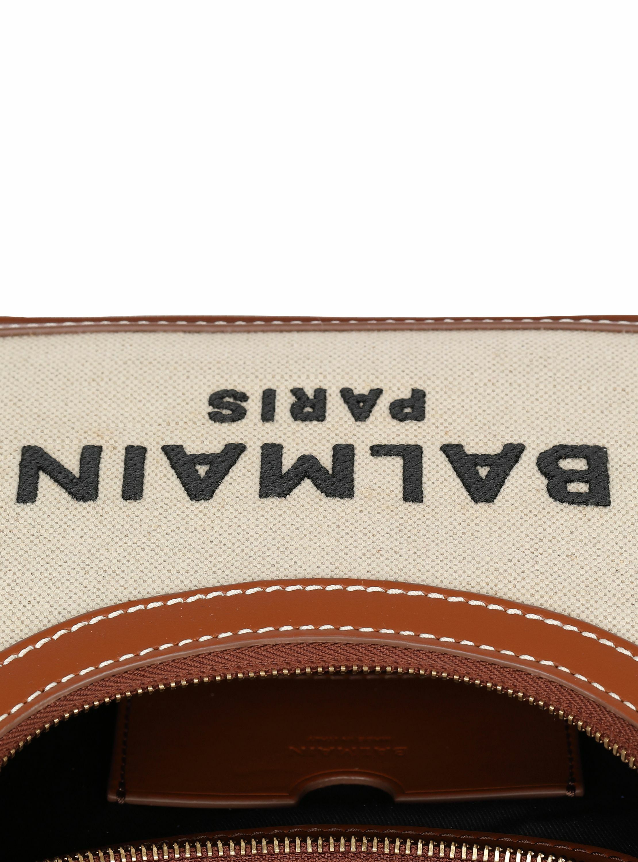 Sac b-army shoulder en toile et cuir BALMAIN Beige