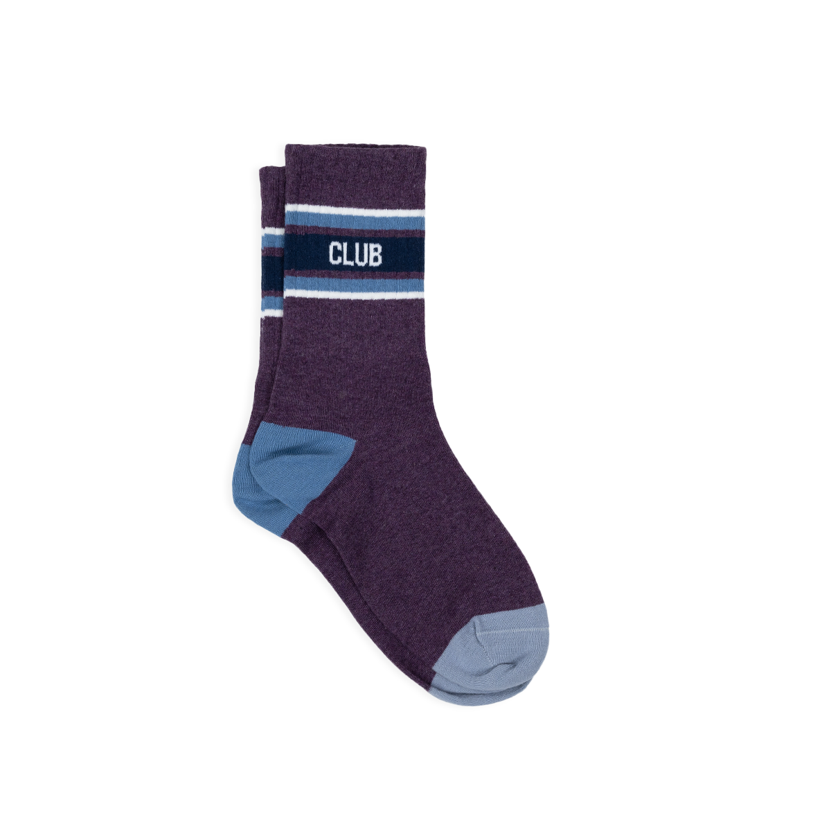 Chaussettes en coton peigné retro  Violet, bleu et blanc