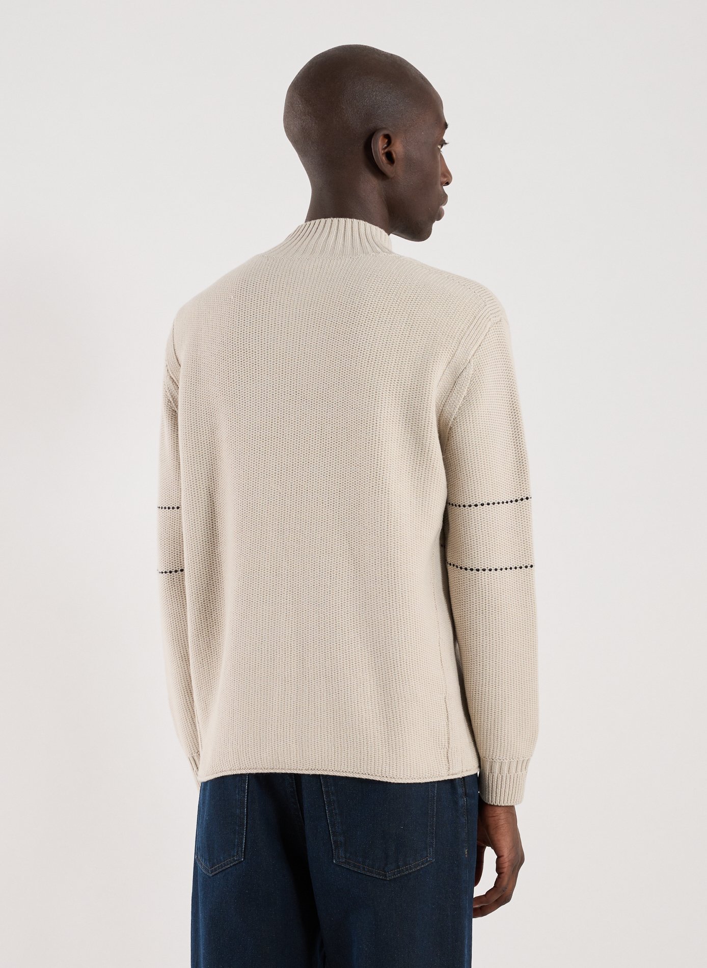 High-neck wool blend sweater EMPORIO ARMANI White