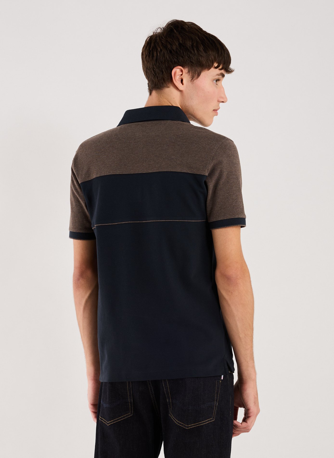 Cotton-blend polo shirt EDEN PARK Blue