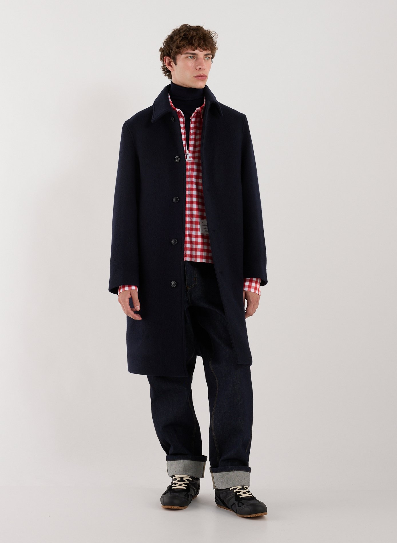 Manteau col classique en laine mélangée CLOSED Bleu