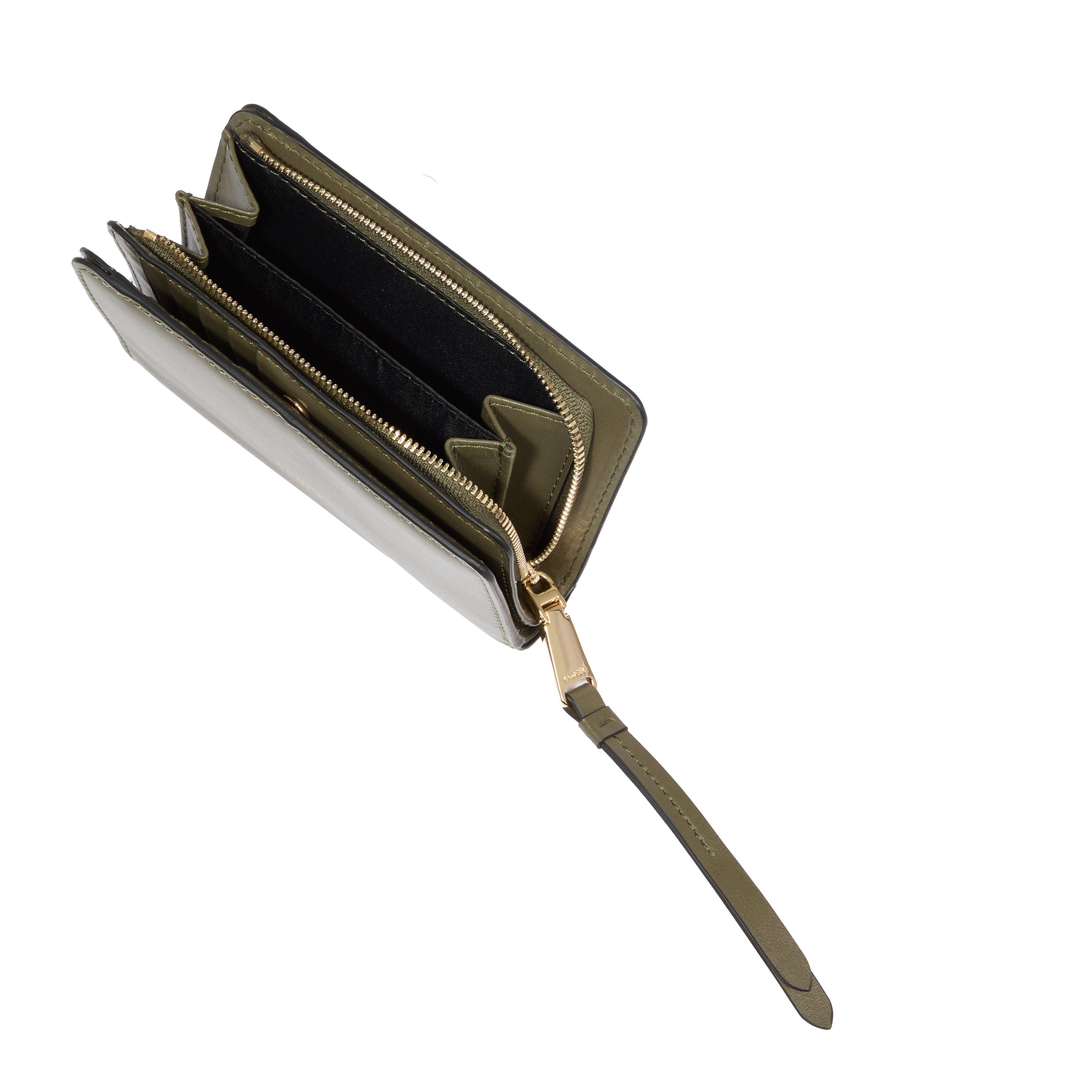 Portefeuille rectangulaire zippé origami de lancel en cuir LANCEL Vert