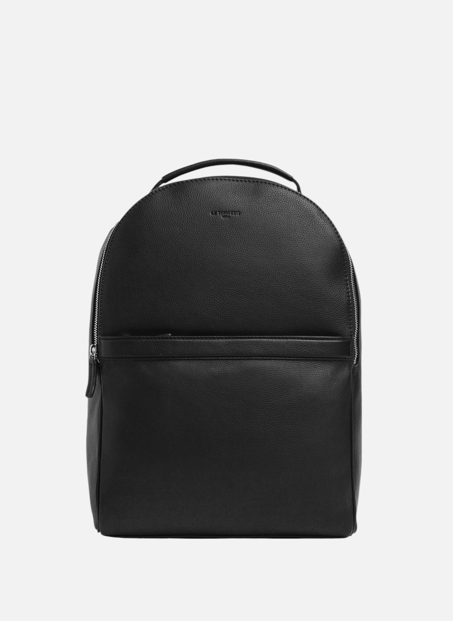 Sac à dos zippé charles en cuir grainé LE TANNEUR Noir
