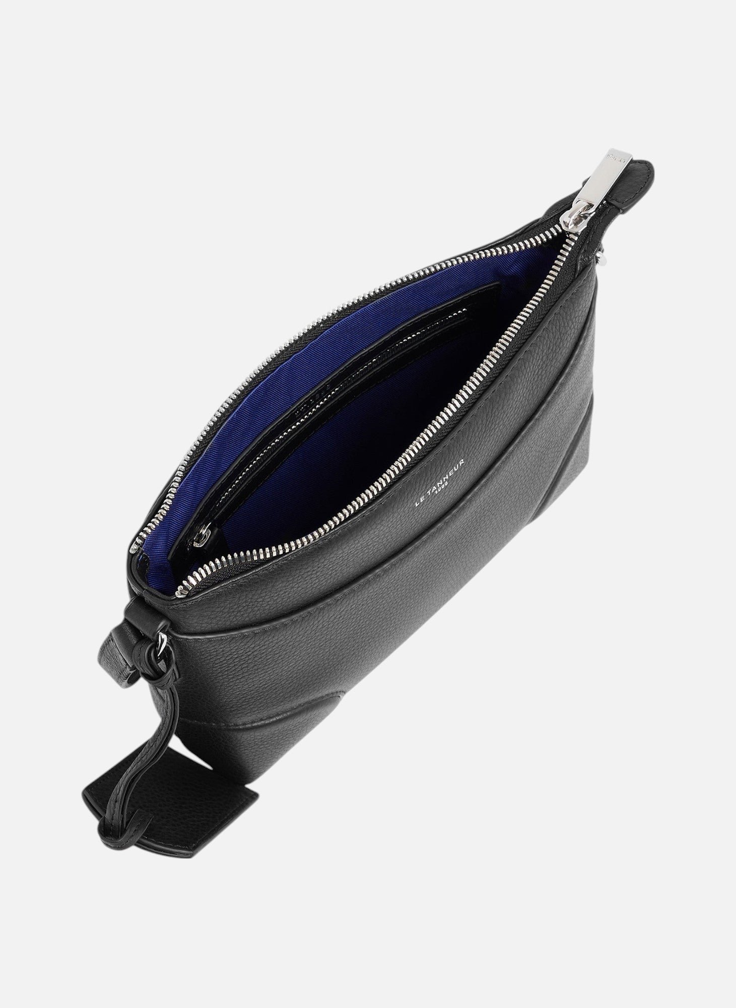 Petit sac bandoulière romy en cuir grainé et lisse LE TANNEUR Noir