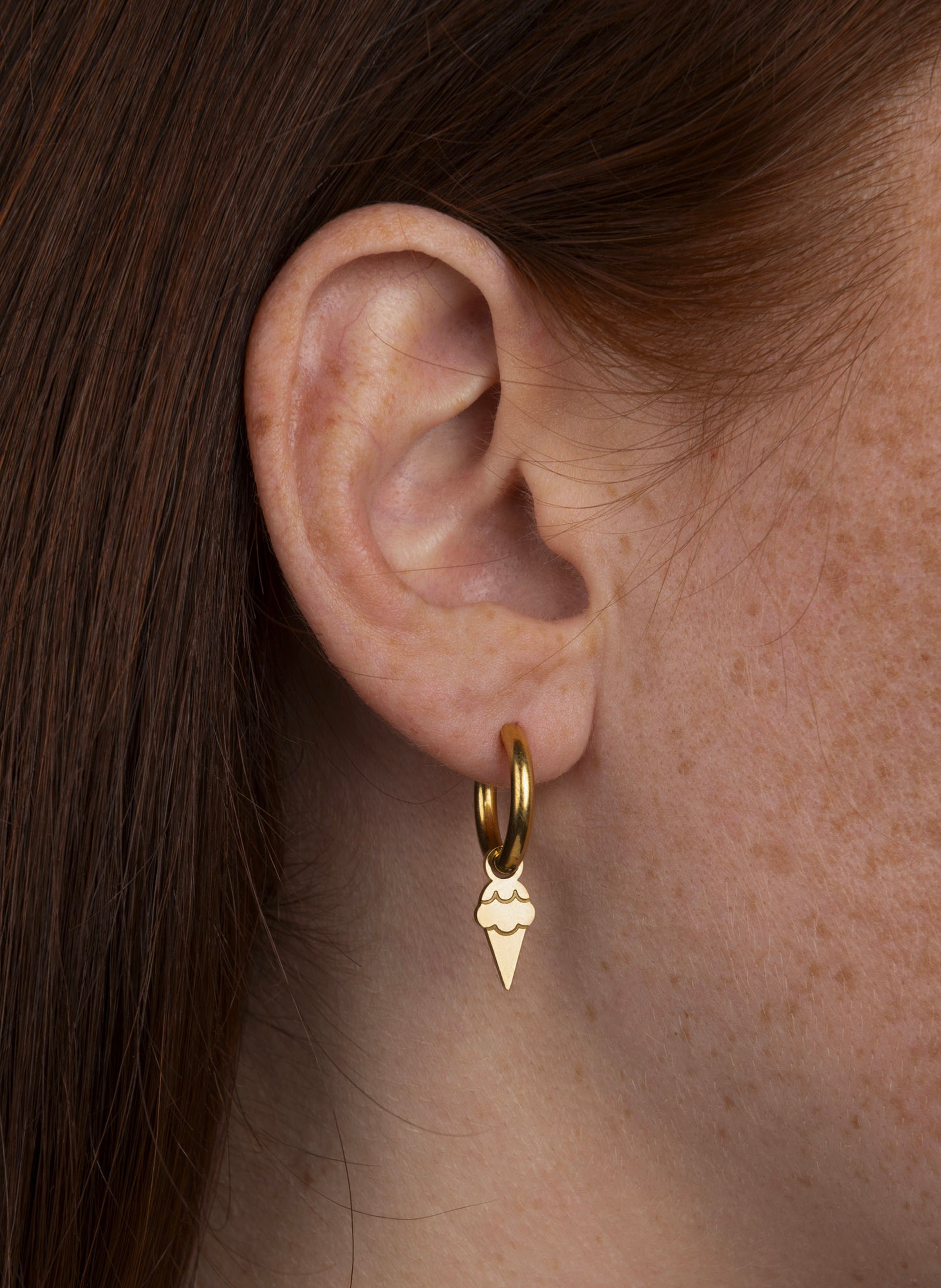 Boucles d'oreilles en acier inoxydable KURAGE GINZA Doré