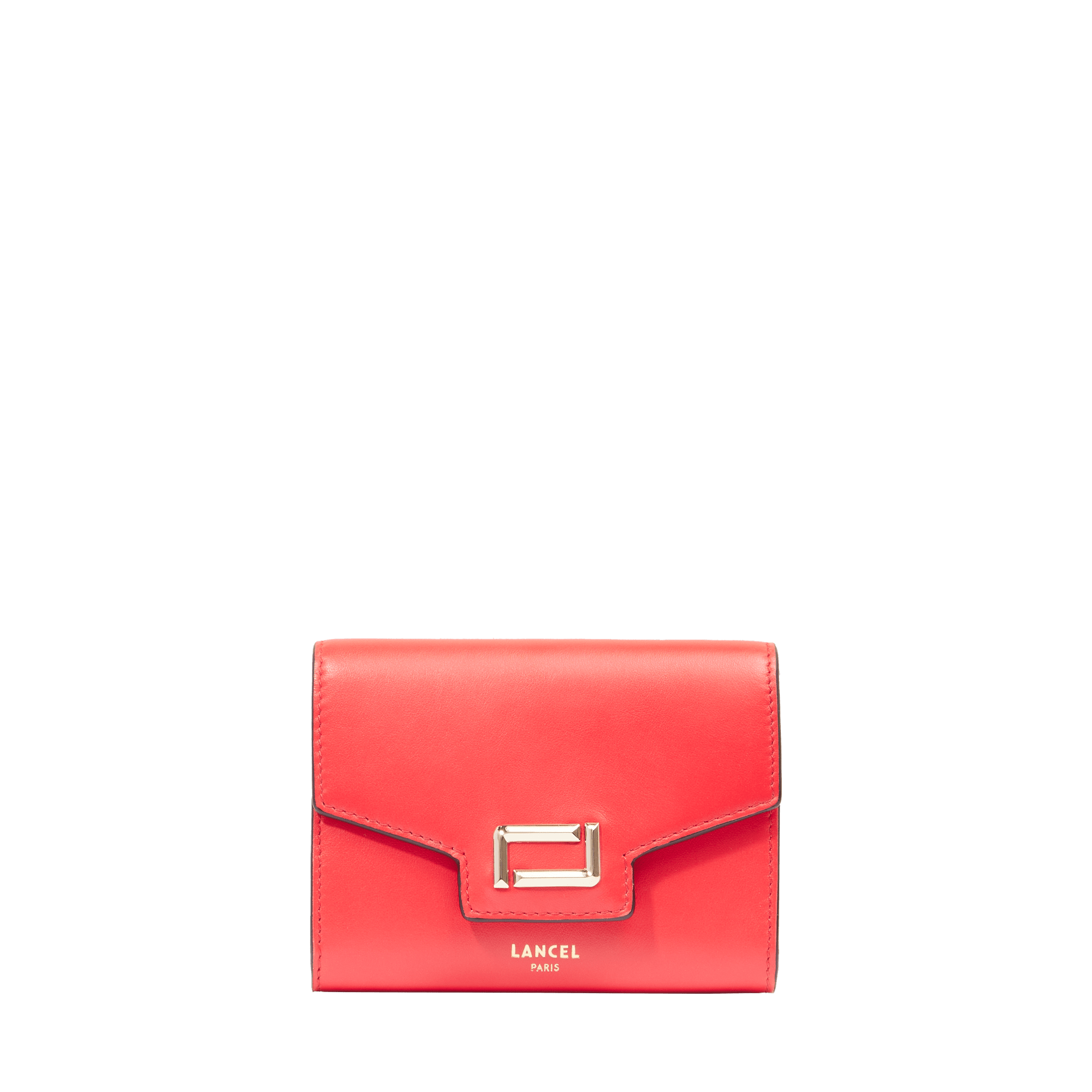 Portefeuille rectangulaire rabat angèle de lancel en cuir  Rouge baiser