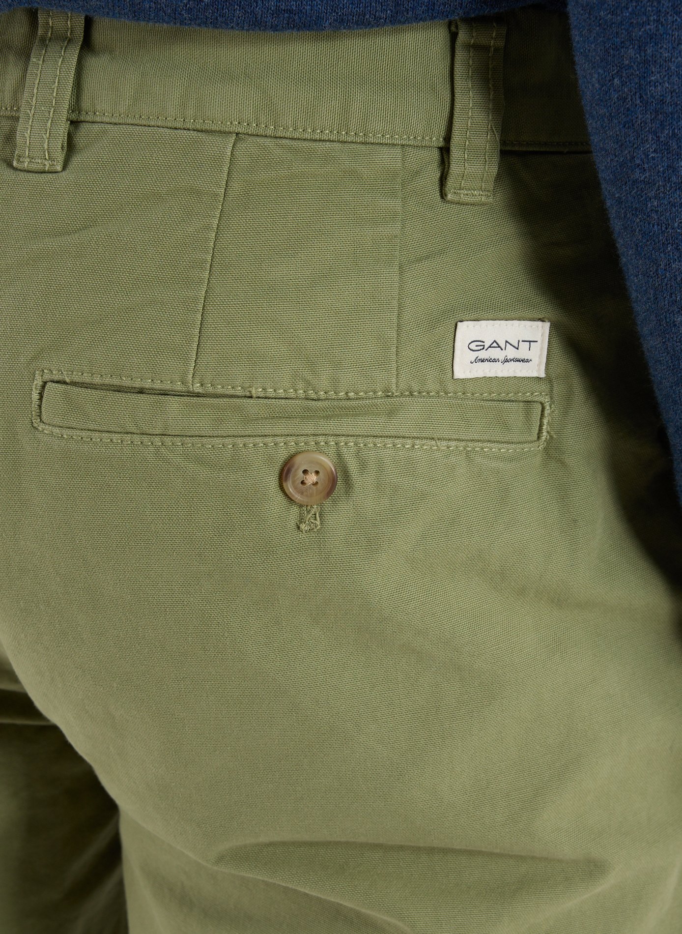 Cotton and linen chino trousers GANT Green