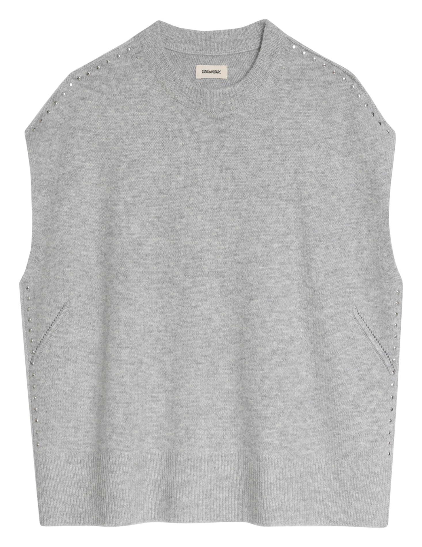 Pull oversize col montant en laine et cachemire larcy ZADIG&VOLTAIRE Gris