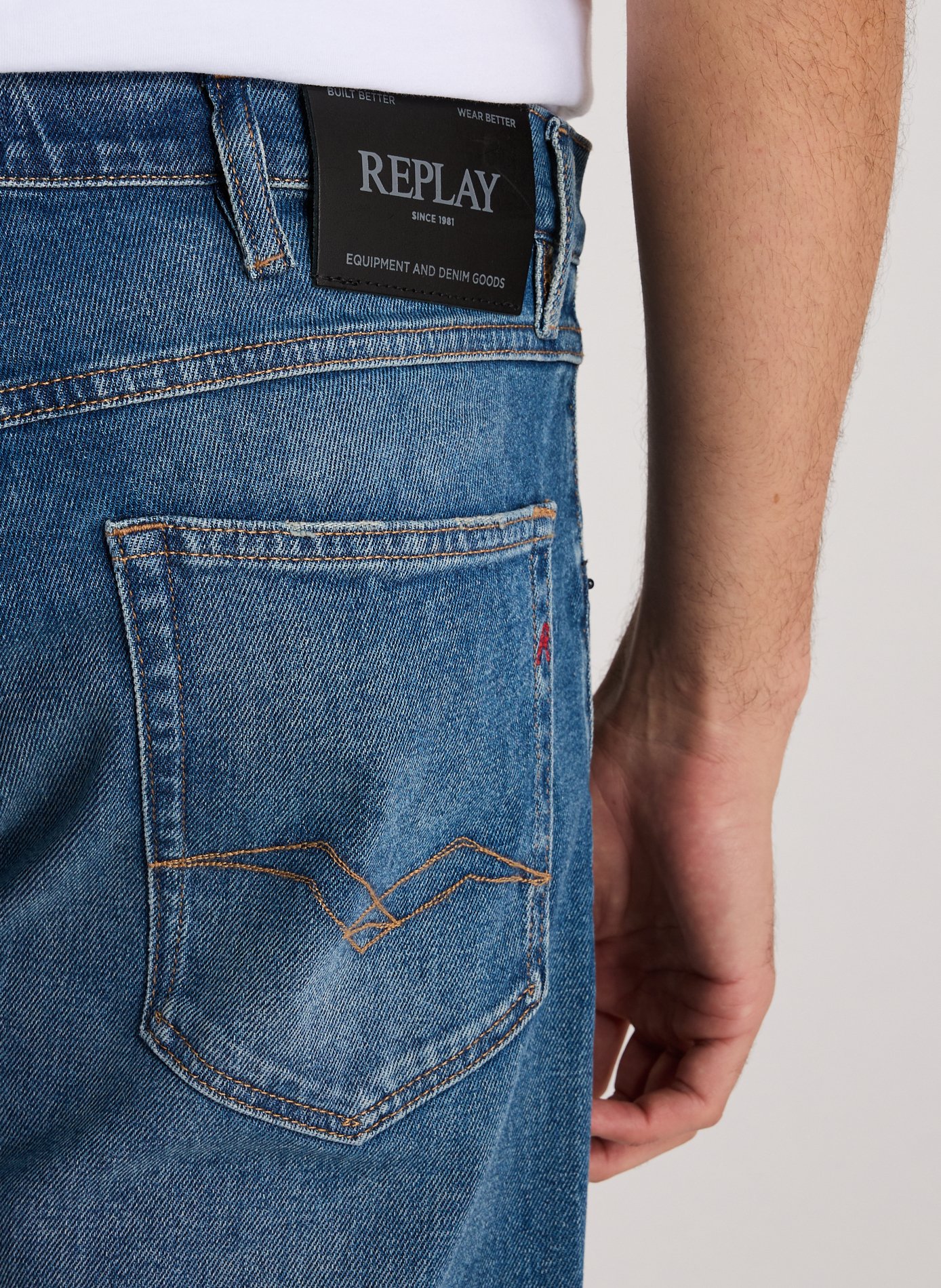 Straight-leg jeans in blended cotton REPLAY Blue