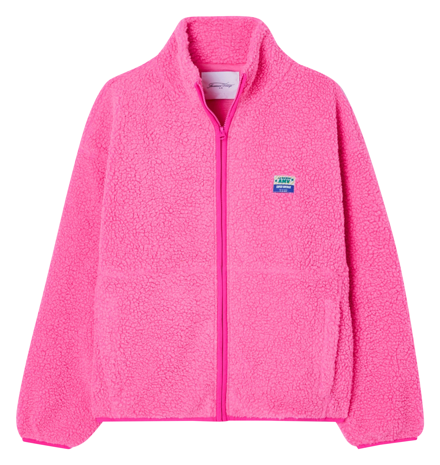 Veste ample zippée à col montant polaire hoktown AMERICAN VINTAGE Rose