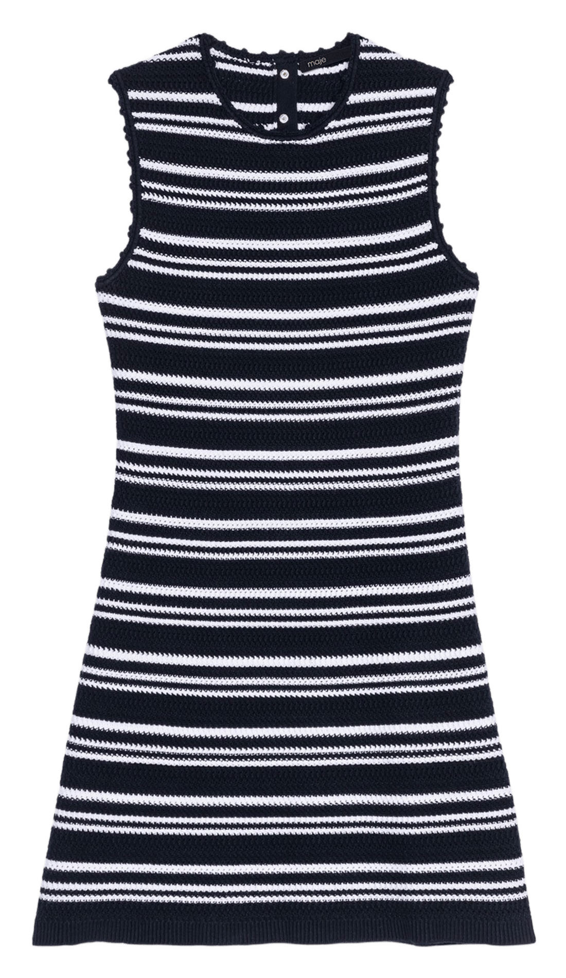 Robe courte cintrée en maille rayée MAJE Bleu