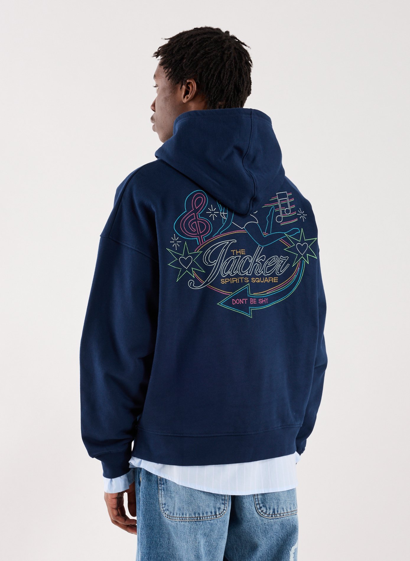 Sweat droit à capuche en coton  JACKER. Bleu