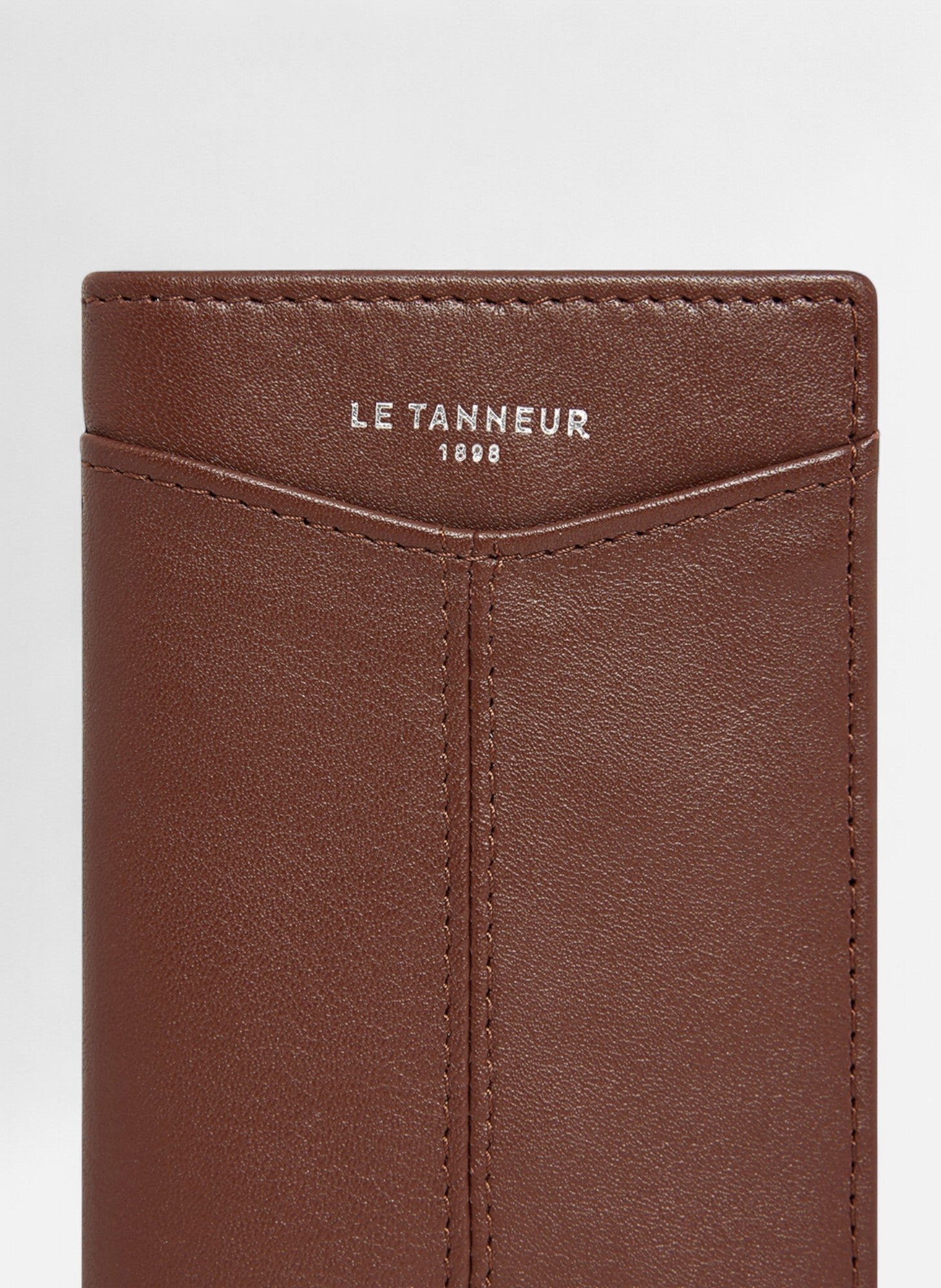 Porte cartes vertical charlotte en cuir lisse LE TANNEUR Marron