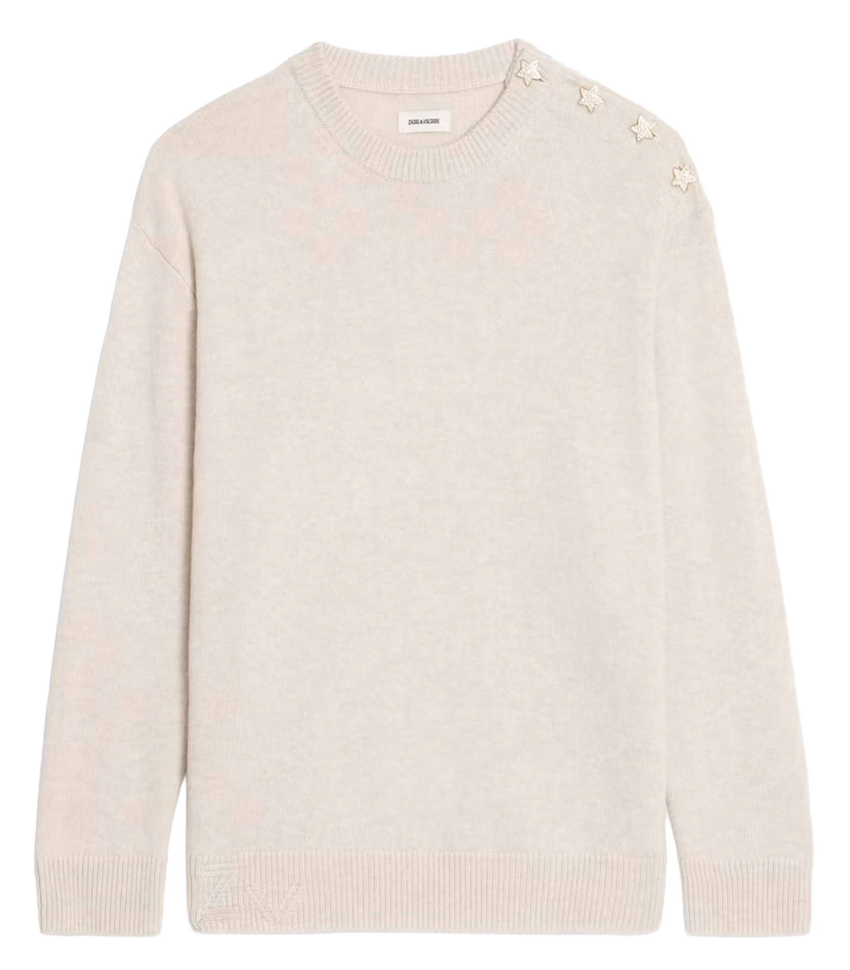 Pull col rond en laine mélangée swyna ZADIG&VOLTAIRE Beige