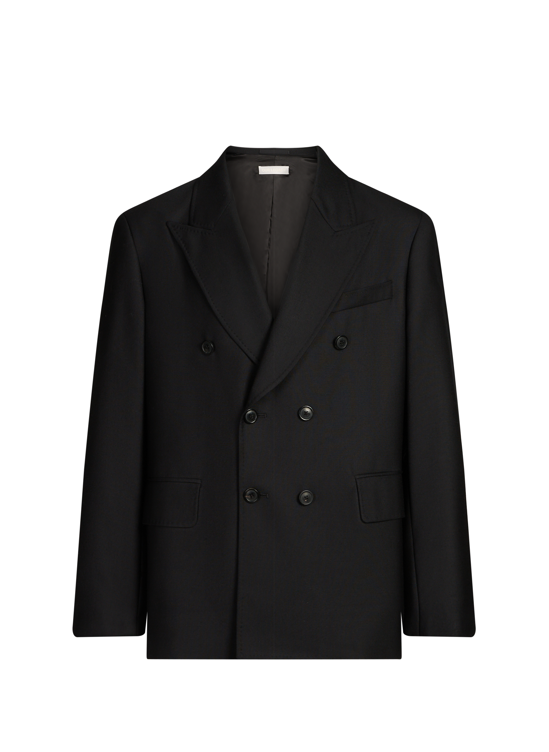 Blazer droit à col tailleur en laine OUR LEGACY Noir
