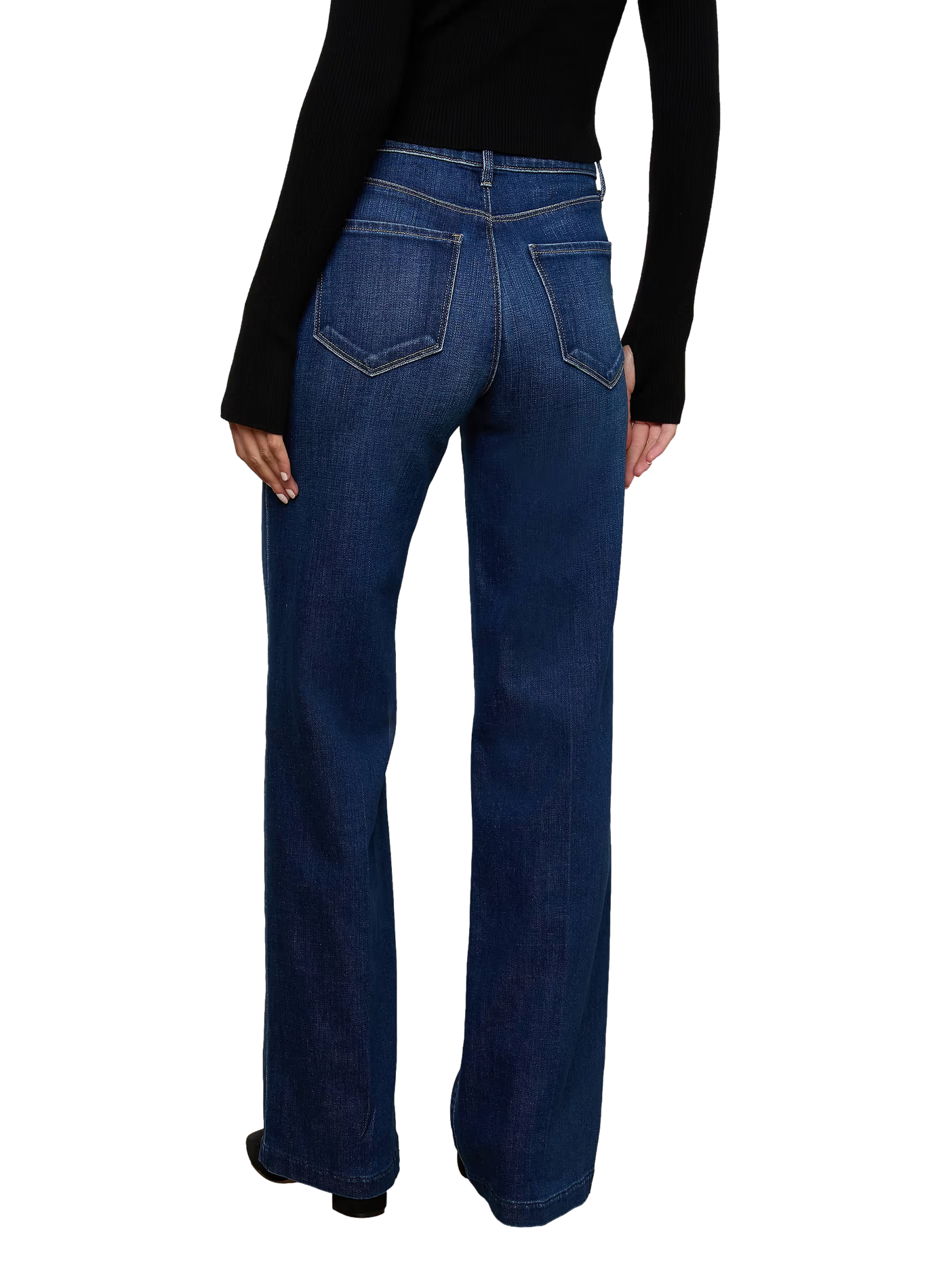 Jean ample en coton mélangé L'AGENCE Bleu