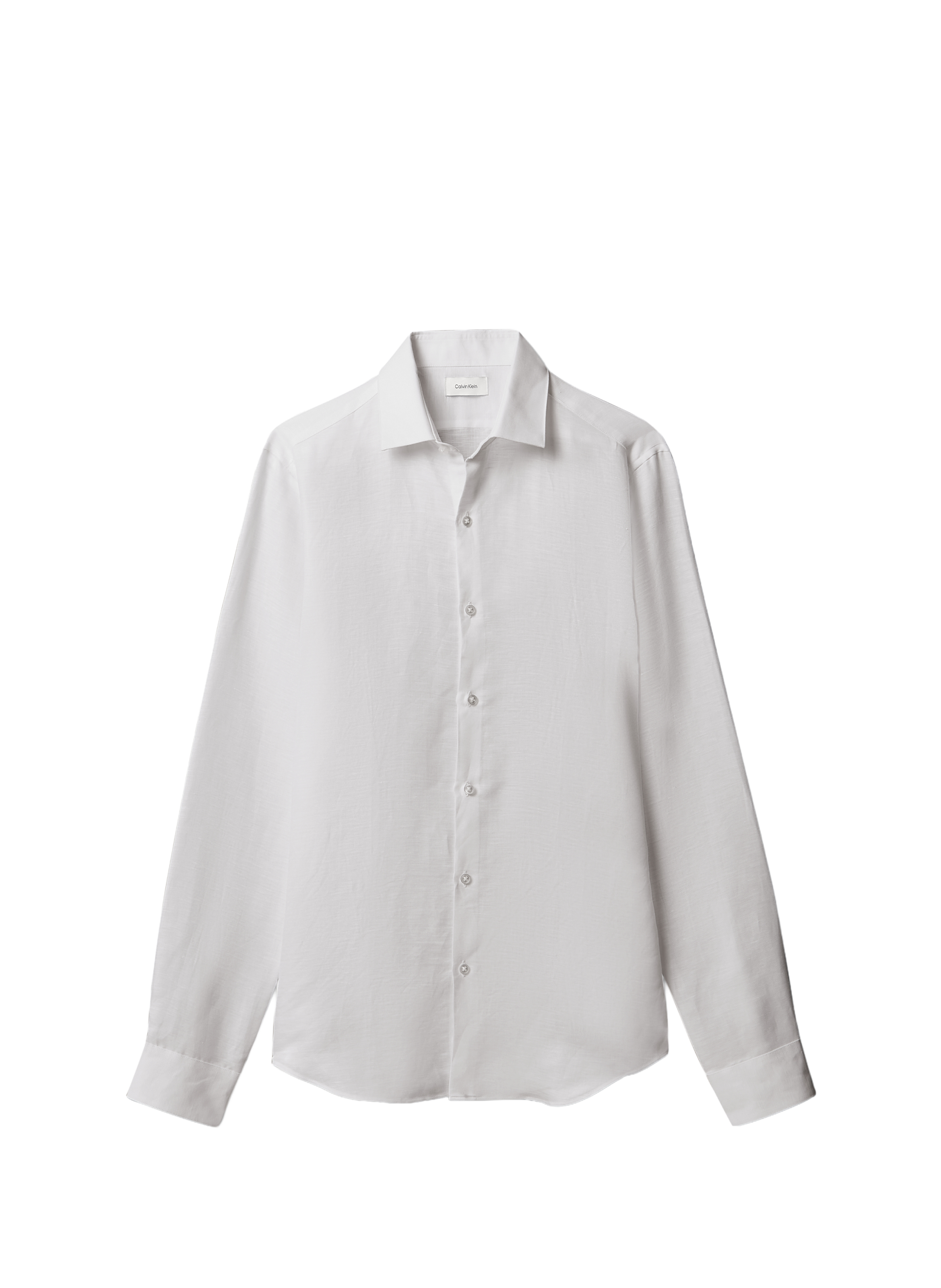 Chemise droite en lin mélangé CALVIN KLEIN Blanc