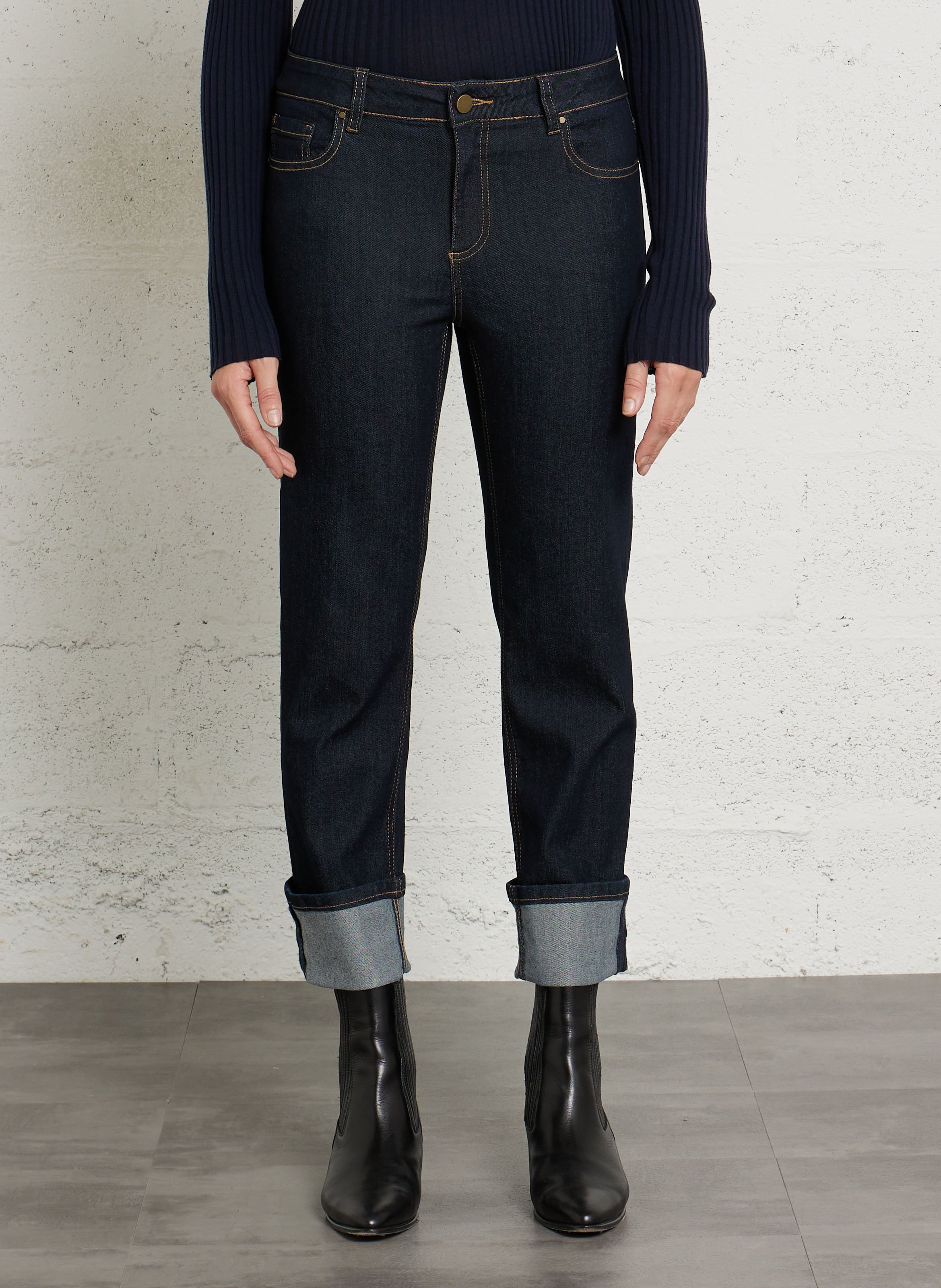 Jean cropped en coton mélangé delia MAISON 123 Bleu