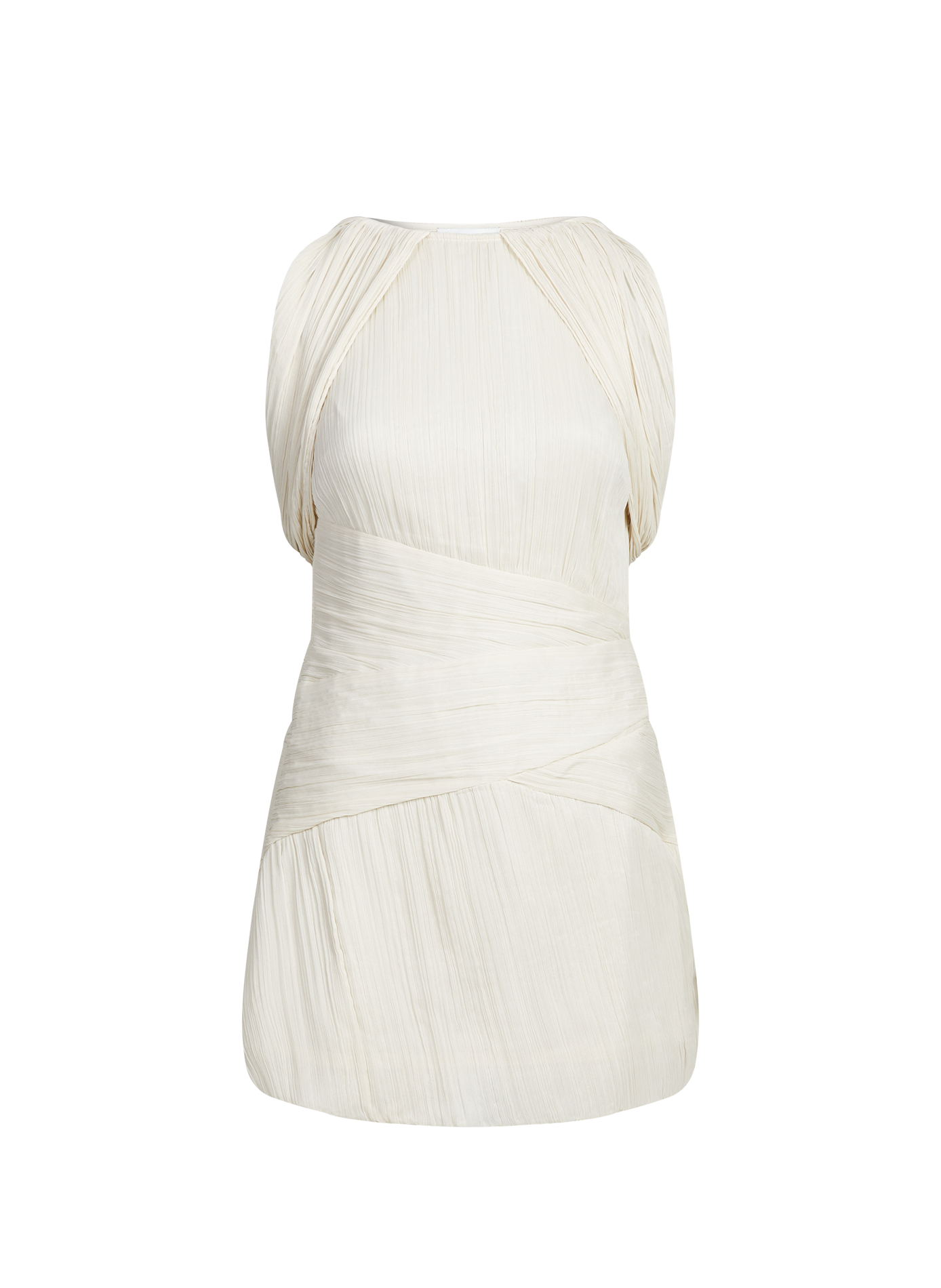 Robe courte sans manches plissée Tssvea TOPSHOP White