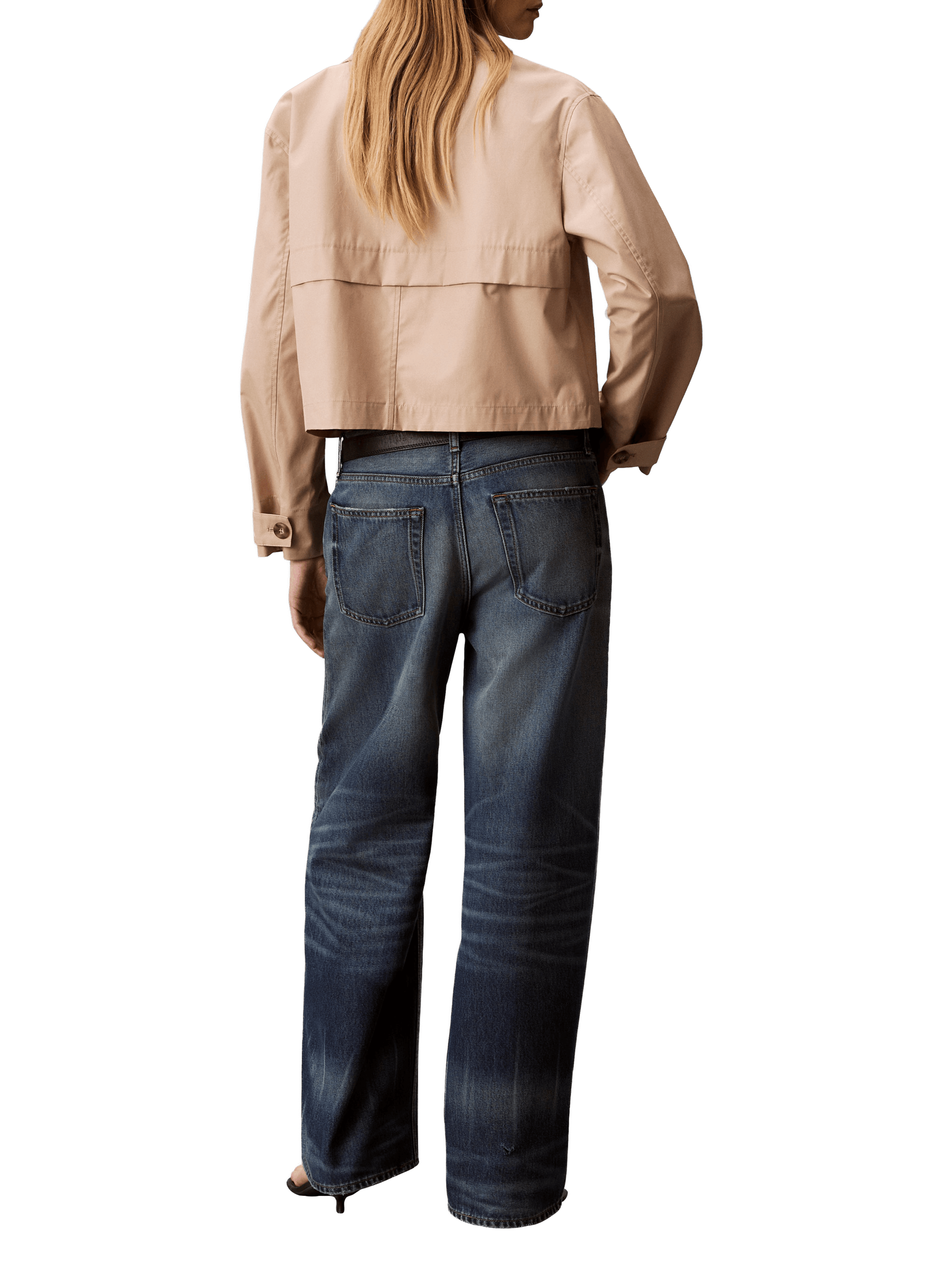 Veste droite en coton mélangé CALVIN KLEIN Beige