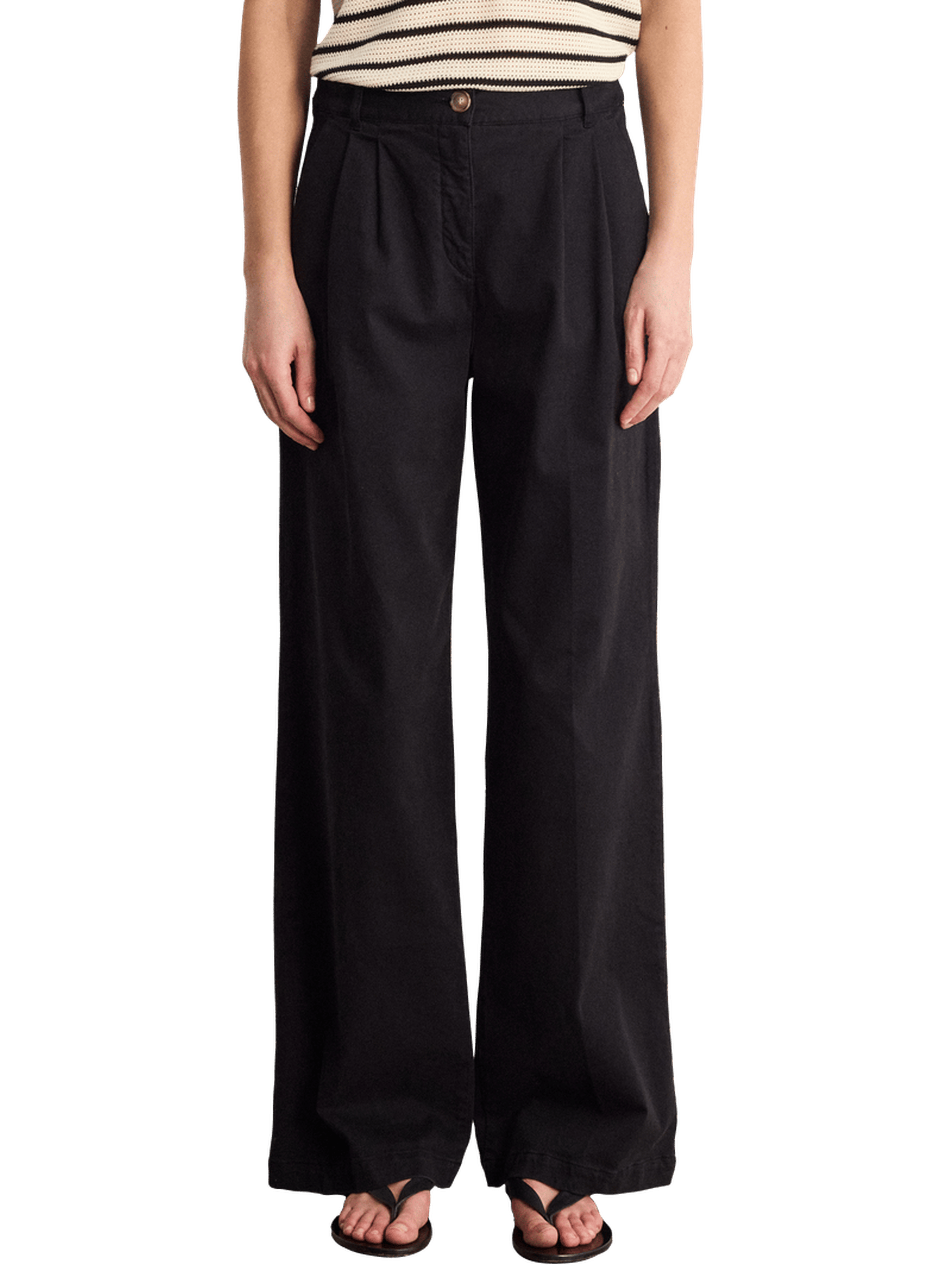 Jean droit et large à pinces - bishra PABLO Noir