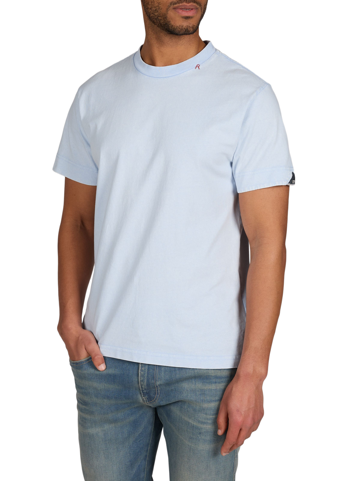 Straight round neck cotton t-shirt REPLAY Blue