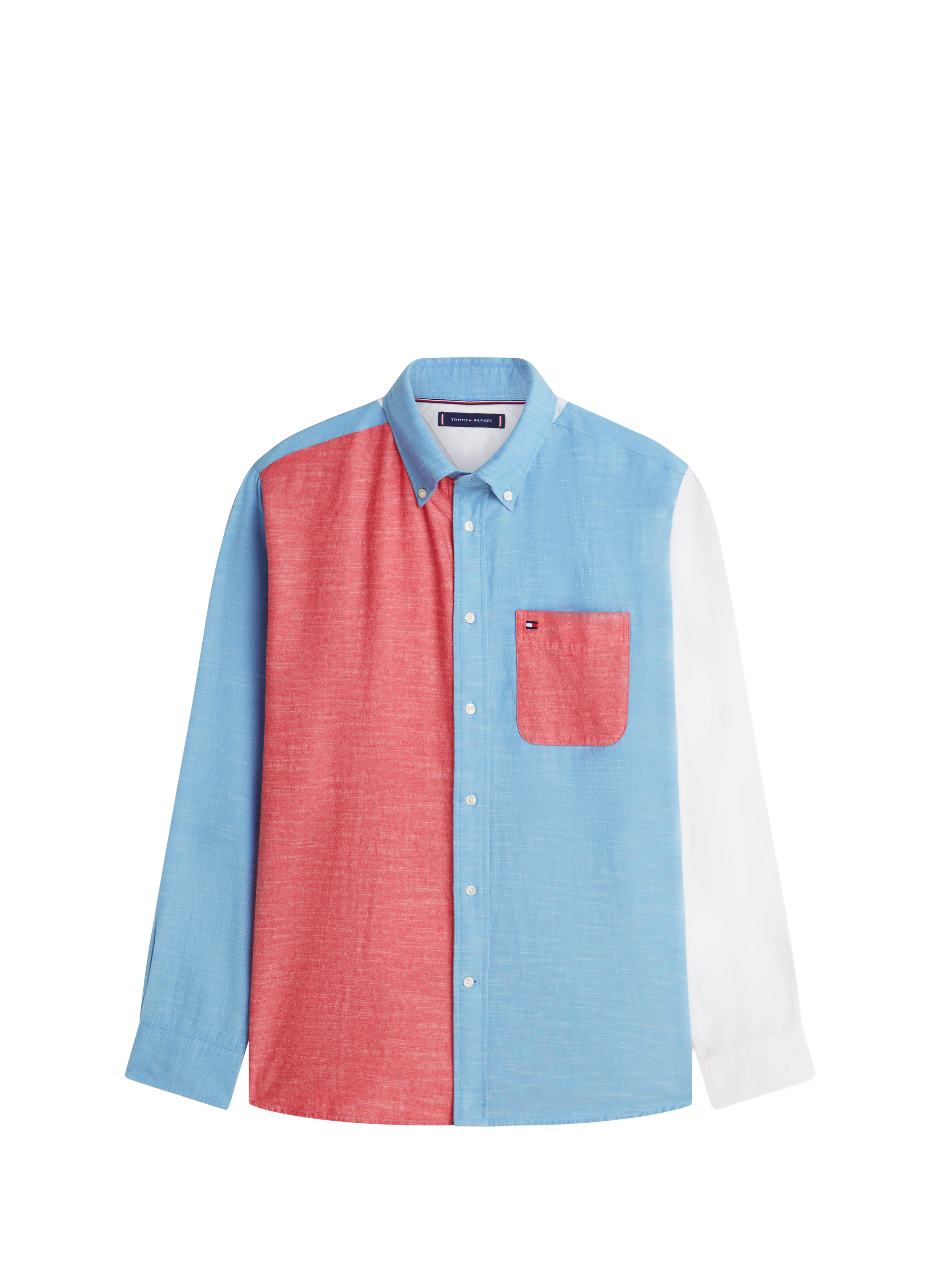Straight shirt with classic collar in cotton TOMMY HILFIGER Red