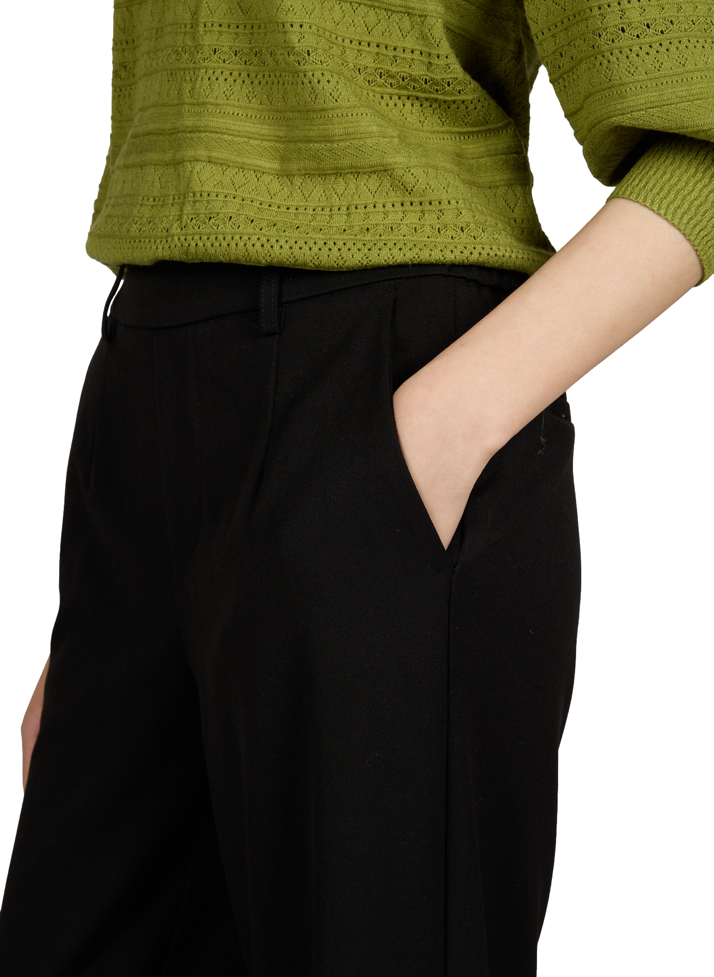 Wide-leg pants with elastic waistband OBJECT Black