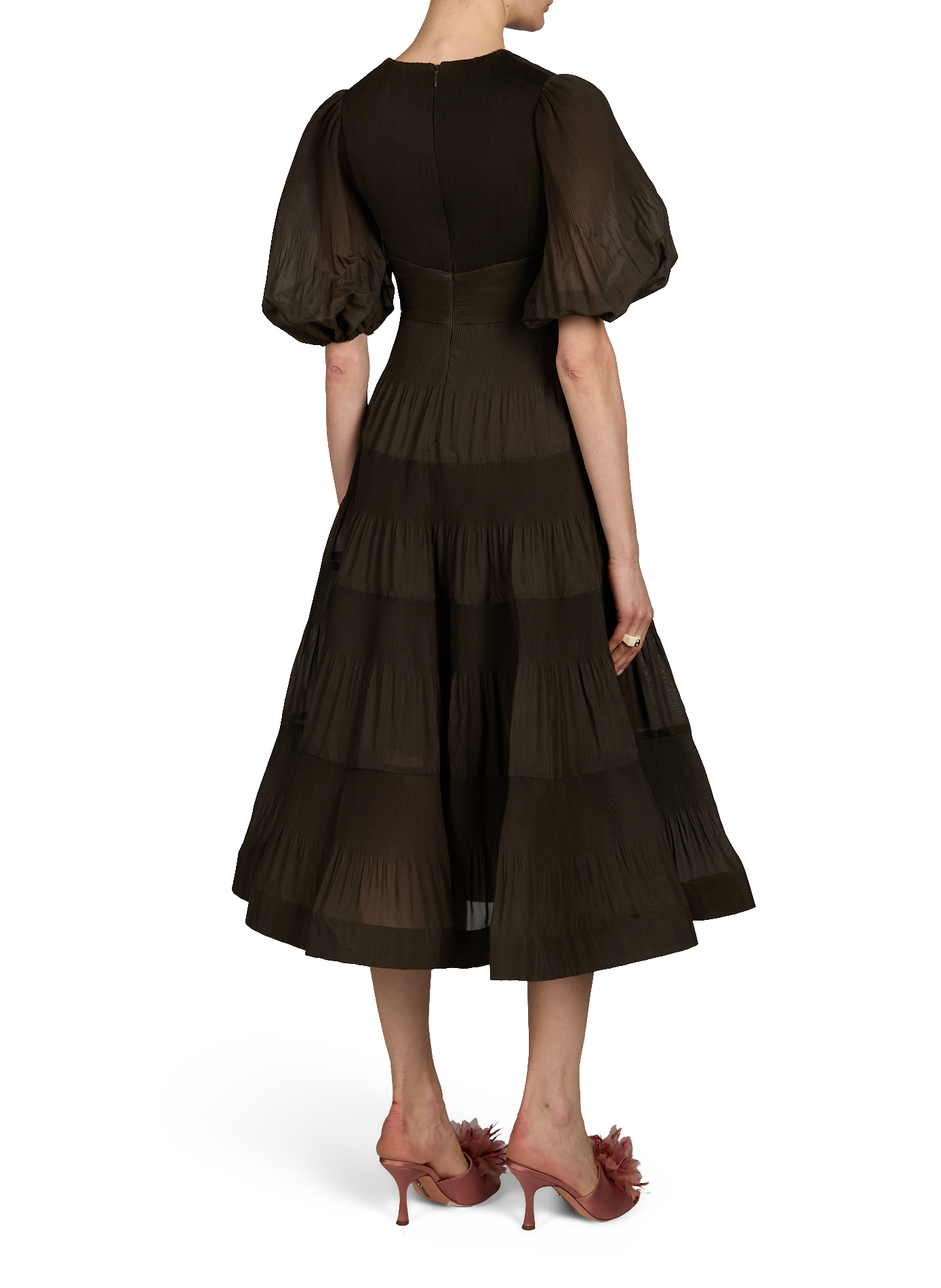 Robe plissée évasée ZIMMERMANN Vert