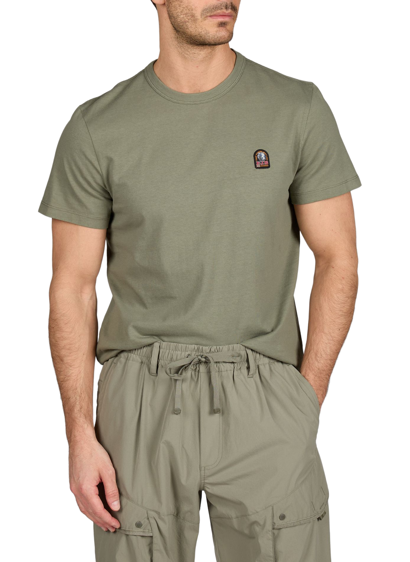 Round-neck cotton Elio T-shirt PARAJUMPERS Khaki