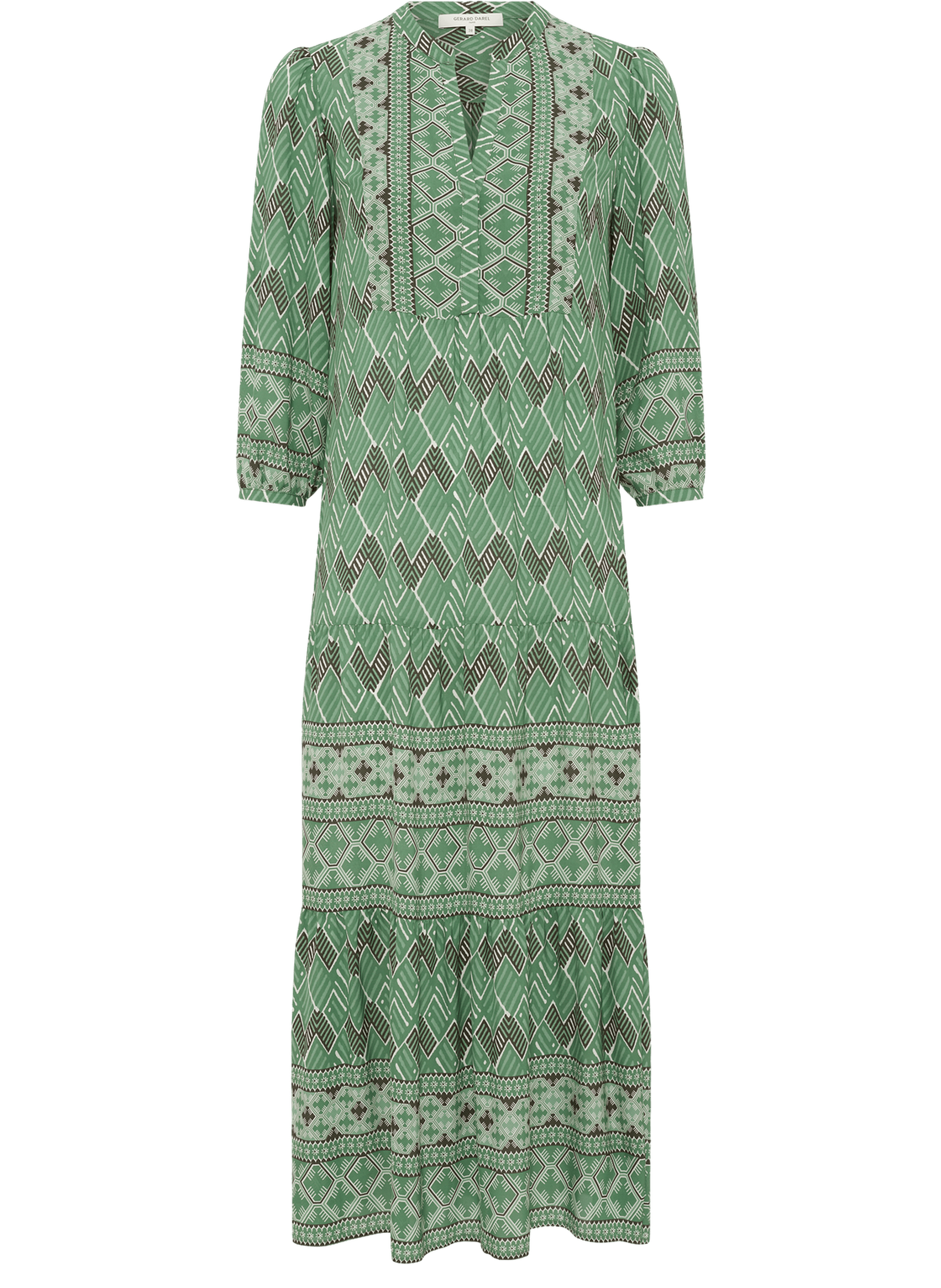 Robe longue imprimé graphique - riham GERARD DAREL Vert