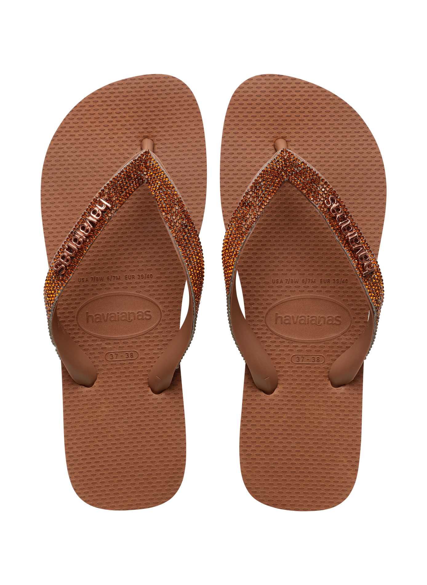 Tongs Top Glow à logo HAVAIANAS Marron