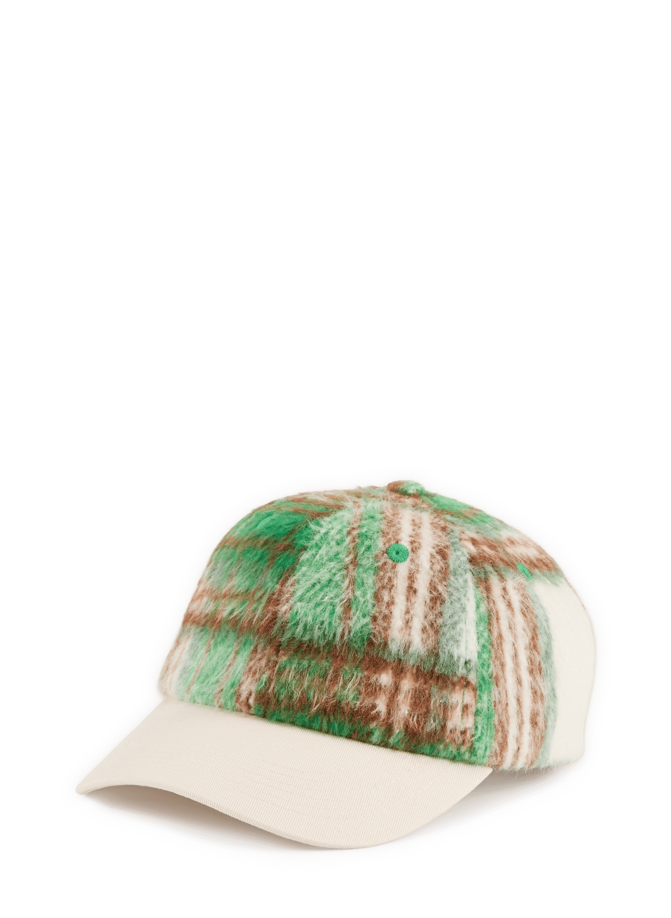 Casquette Mohair imprimé Tartan en coton mélangé JACKER. Beige