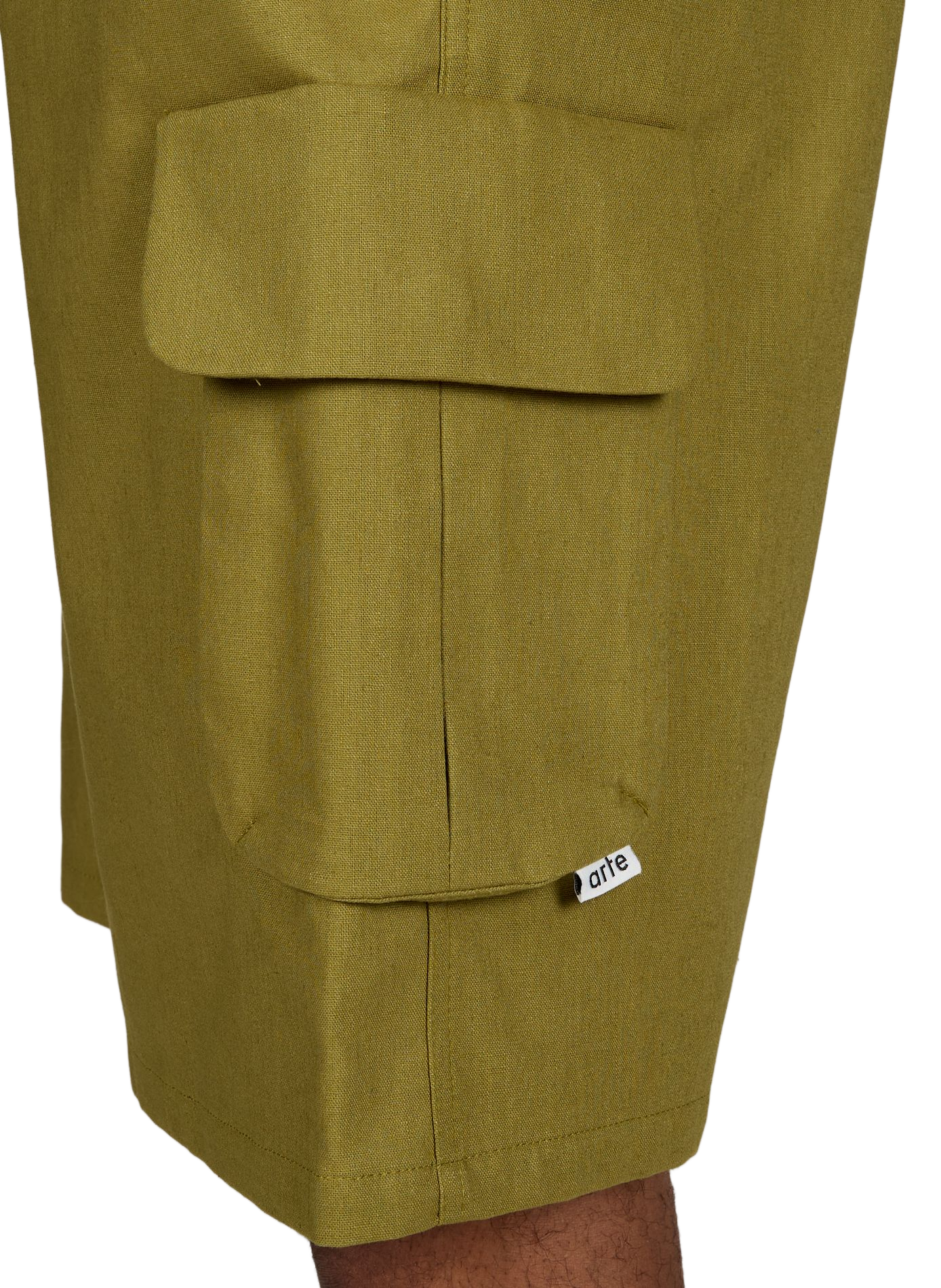 Kurze, weite Leinen- und Baumwollhose ARTE ANTWERP Khaki